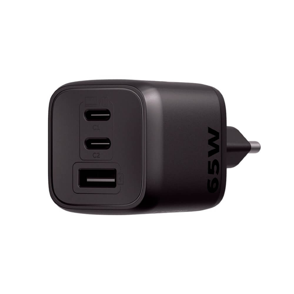 Carregador Ultra Rápido 2 Portas USB-C E 1 Porta USB-A EC 21 Power 65W GAN Preto Intelbras