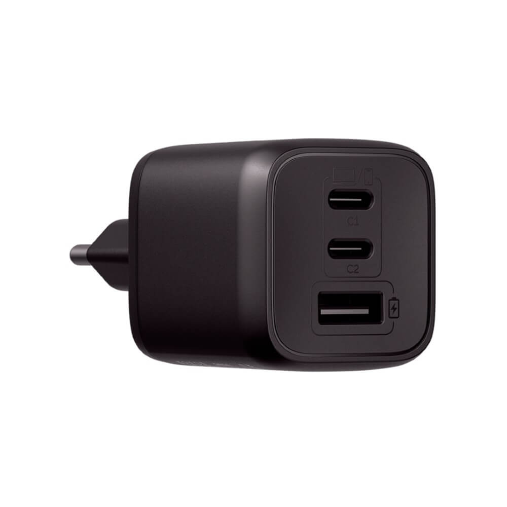 Carregador Ultra Rápido 2 Portas USB-C E 1 Porta USB-A EC 21 Power 65W GAN Preto Intelbras