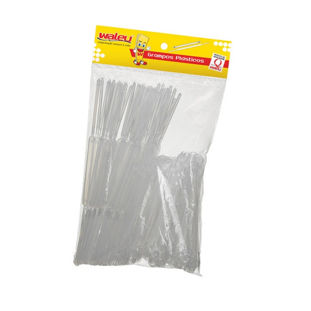 Grampos Trilho Plástico Branco Maxcril Pacote com 50 Unidades - 10120002