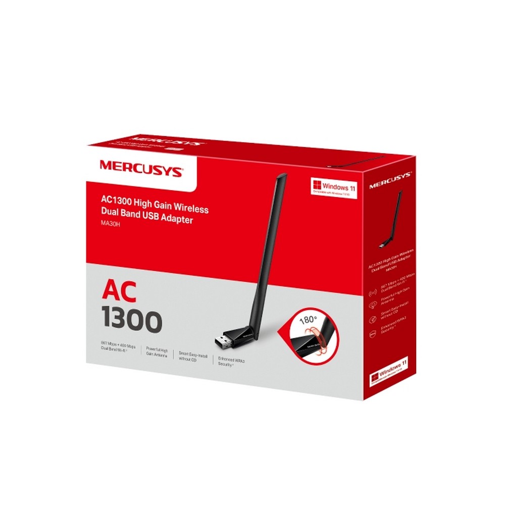 Adaptador USB Wireless Mercusys AC 1300 Dual Band MA30H