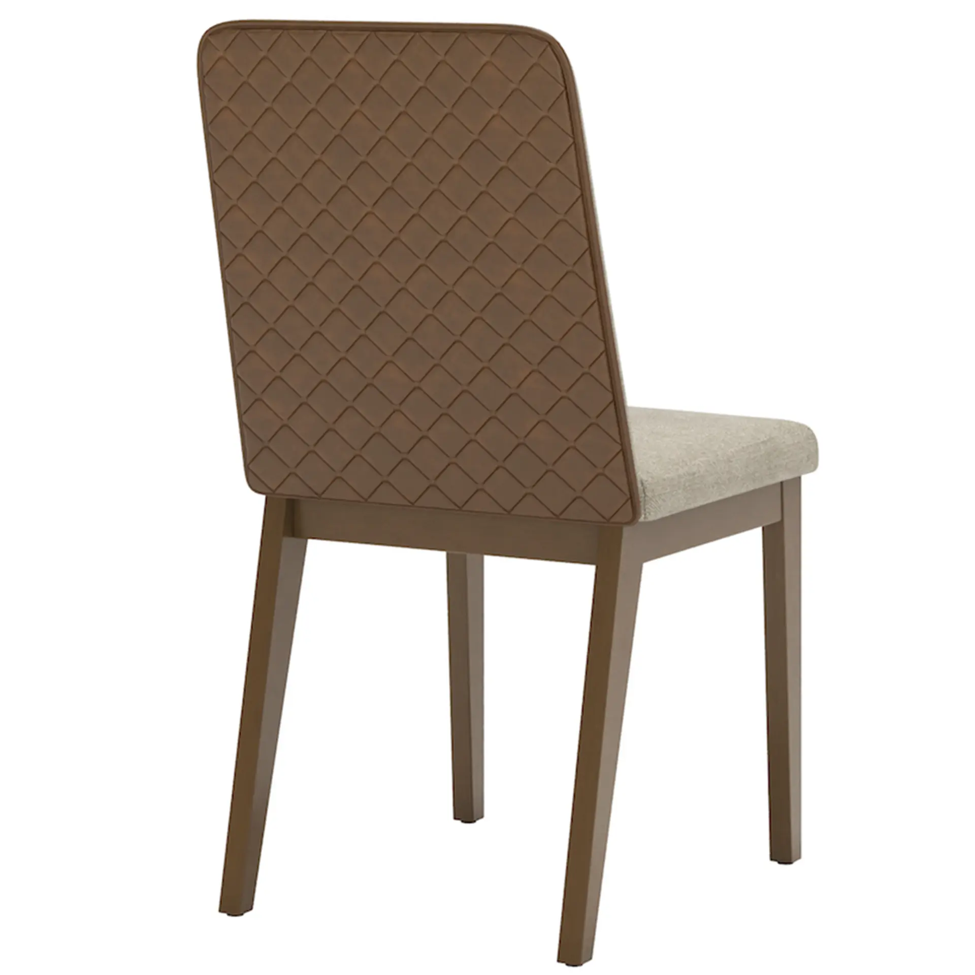Conjunto de Mesa 8 Cadeiras Tampo Madeira e Vidro Olivia Henn - Nature/Corano/Caramelo/Creme