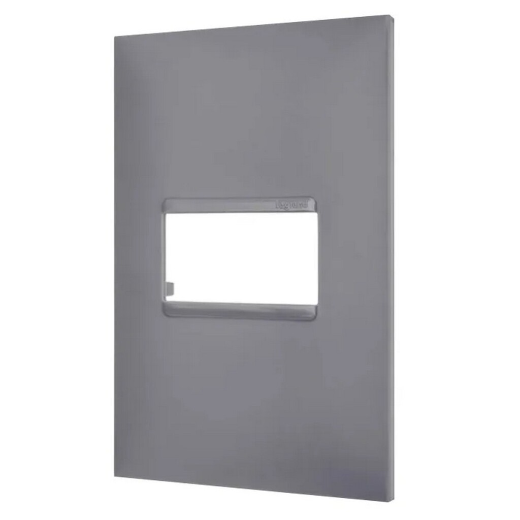 Espelho 4x2 para 1 Módulo Horizontal Pial Plus+ I Legrand Cinza - 618501CZ - sem Suporte