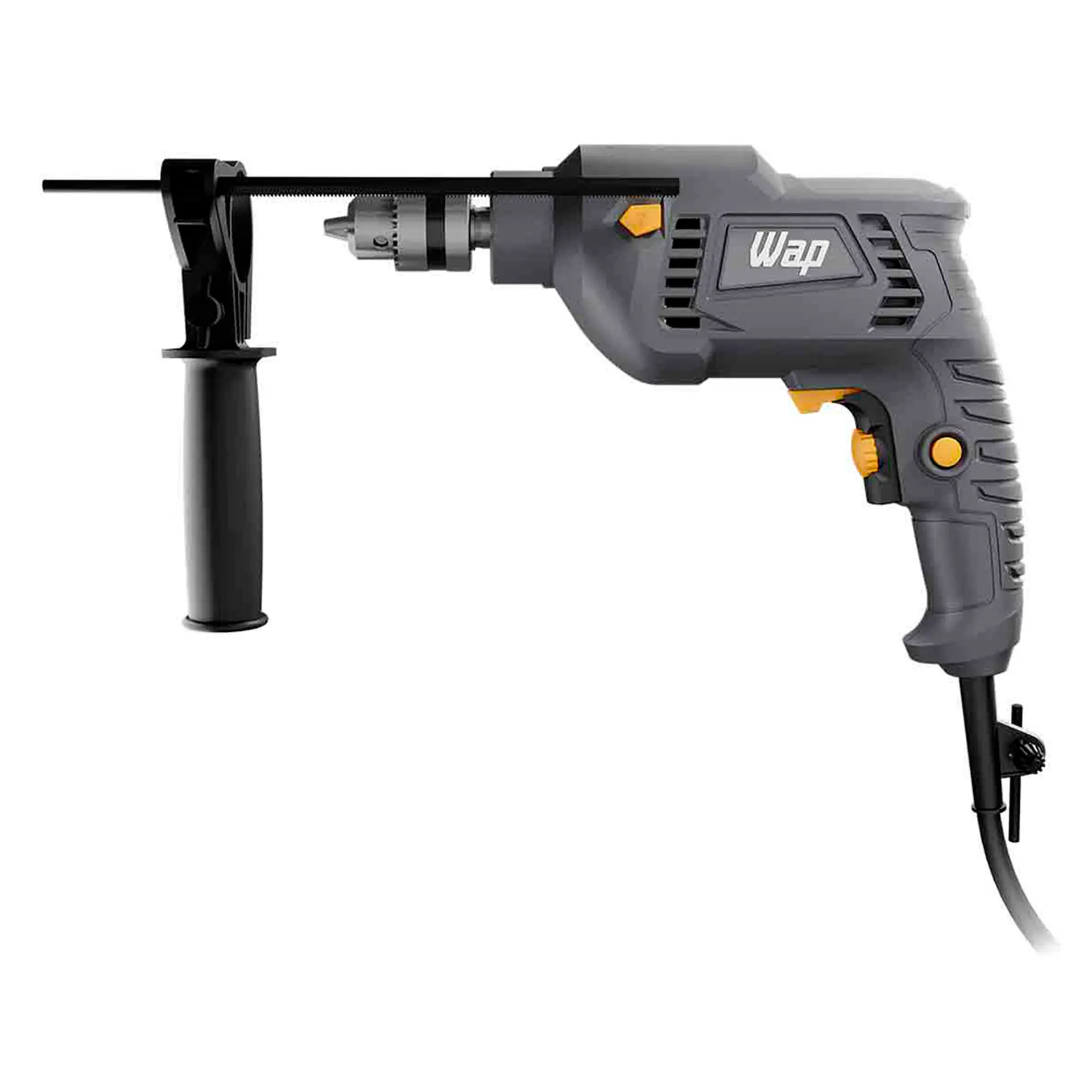 Furadeira e Parafusadeira de Impacto Wap 3/8 Polegadas 700W WF 700K10 - Cinza/Amarelo - 110 Volts