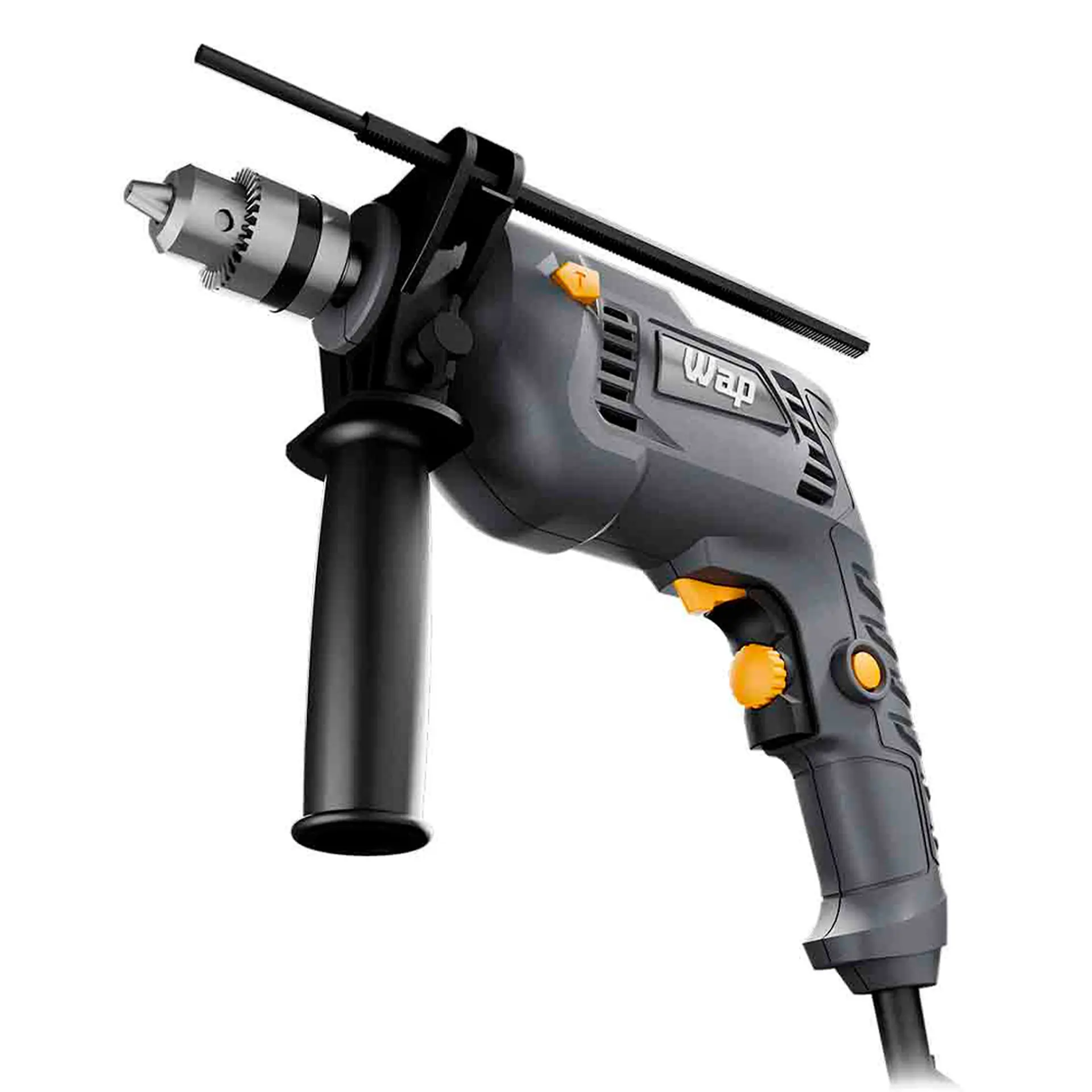 Furadeira e Parafusadeira de Impacto Wap 3/8 Polegadas 700W WF 700K10 - Cinza/Amarelo - 110 Volts
