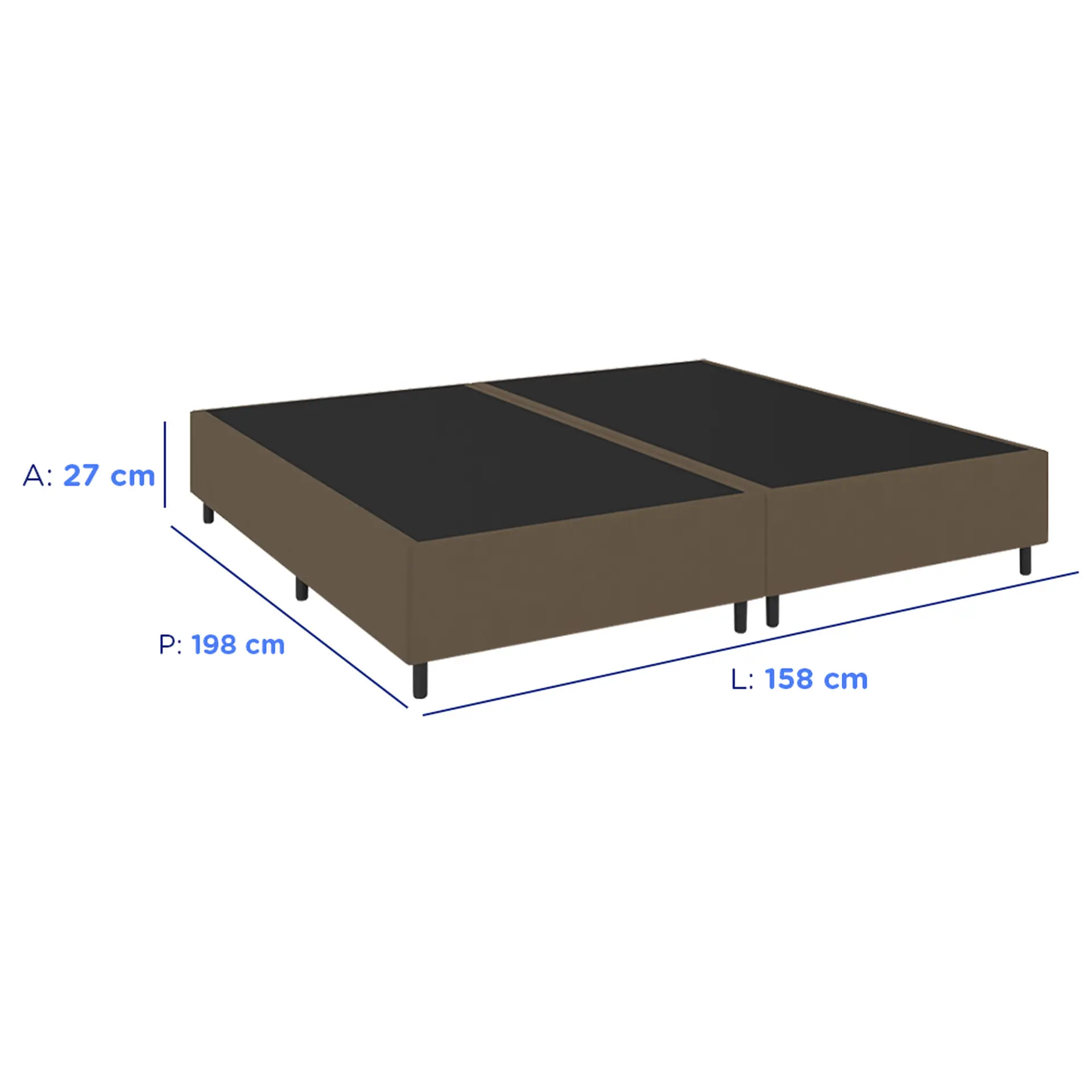 Base Cama Box Gazin Queen Size Universal Ecofácil Suede Liso 158x198 - Marrom