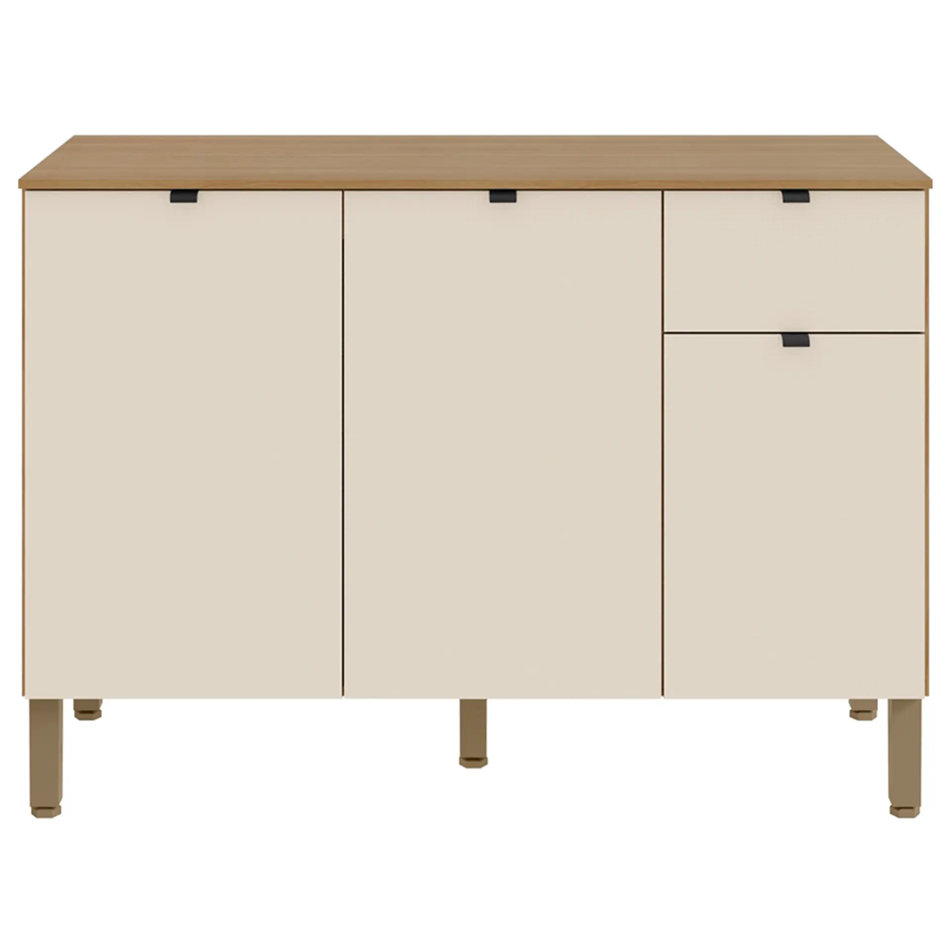 Balcão sem Tampo 3 Portas 1 Gaveta 120cm Vert Plus Kits Paraná - Freijó Soft