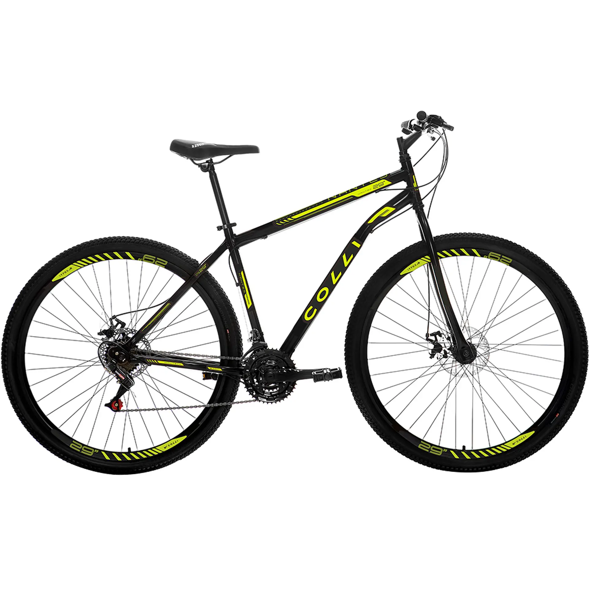 Bicicleta Aro 29 Colli Nantes 21 Marchas Freio a Disco - Pto/Amarelo