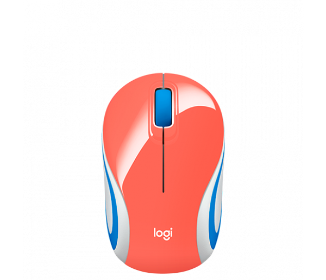 Mouse Logitech M187 Mini sem Fio Coral