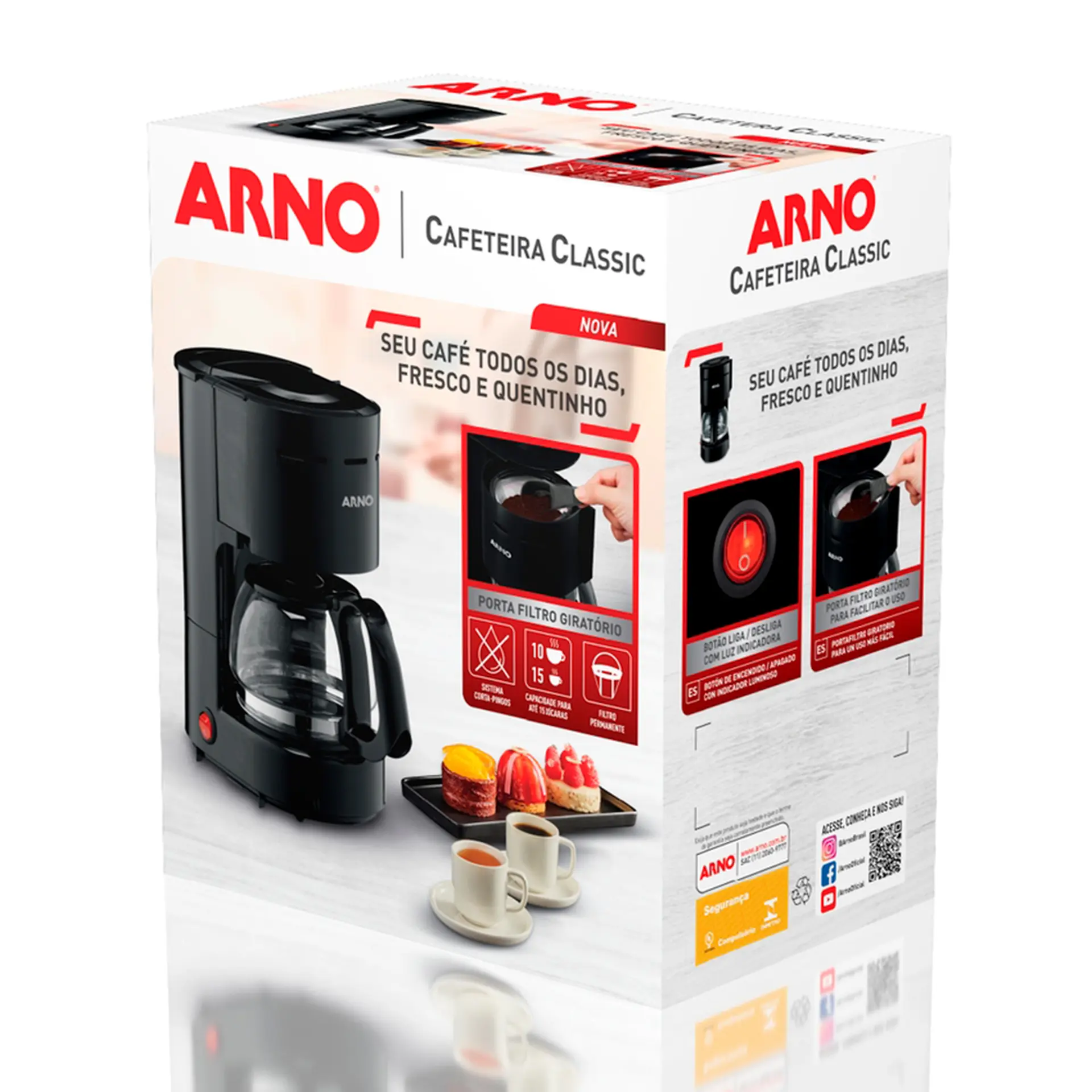 Cafeteira Elétrica Arno Classic 0,6L CFC1 - Preto - 110 Volts