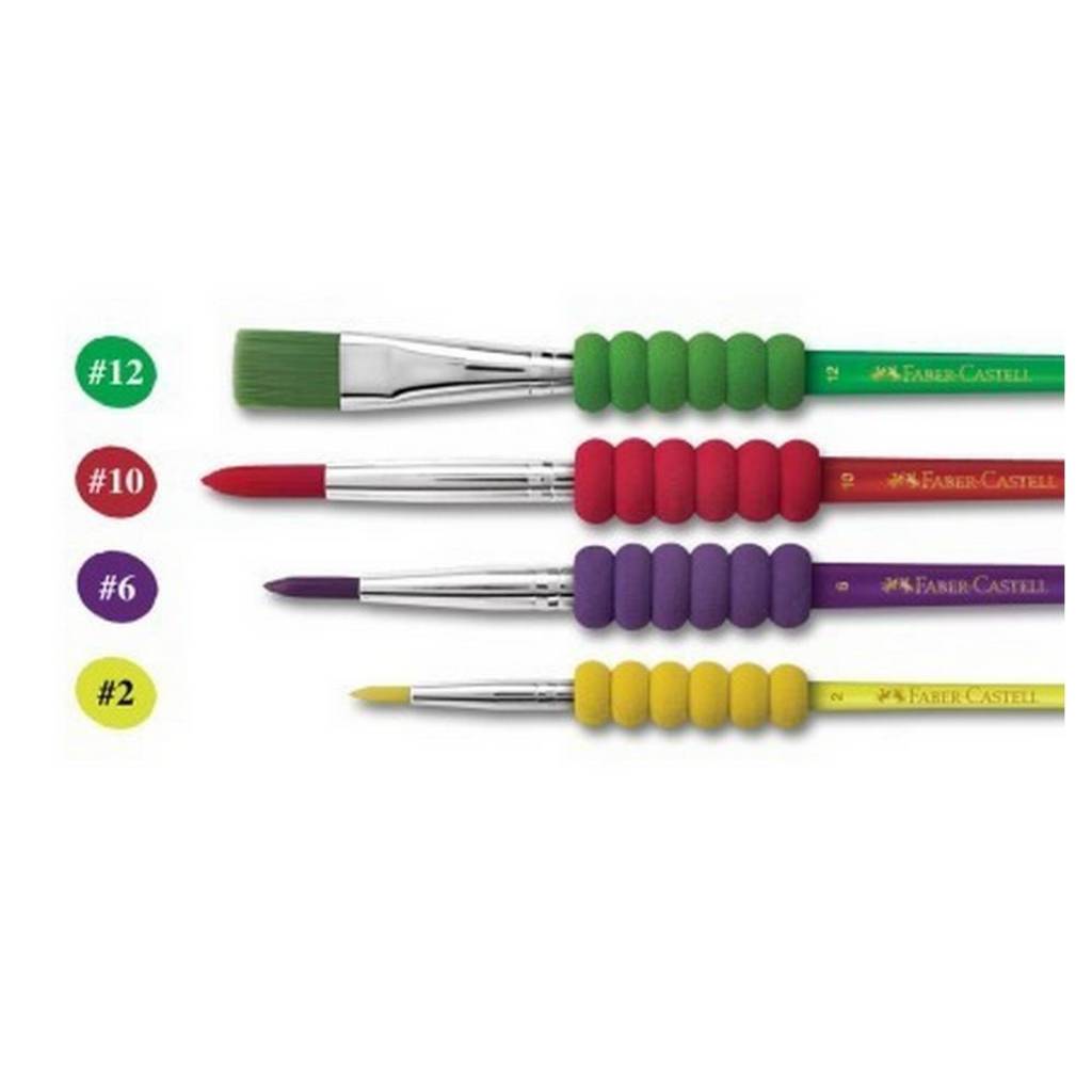 Pincel para Pintura Artística Números 2/6/10/12 Faber Castell Soft Touch com 4 Pincéis - 181600