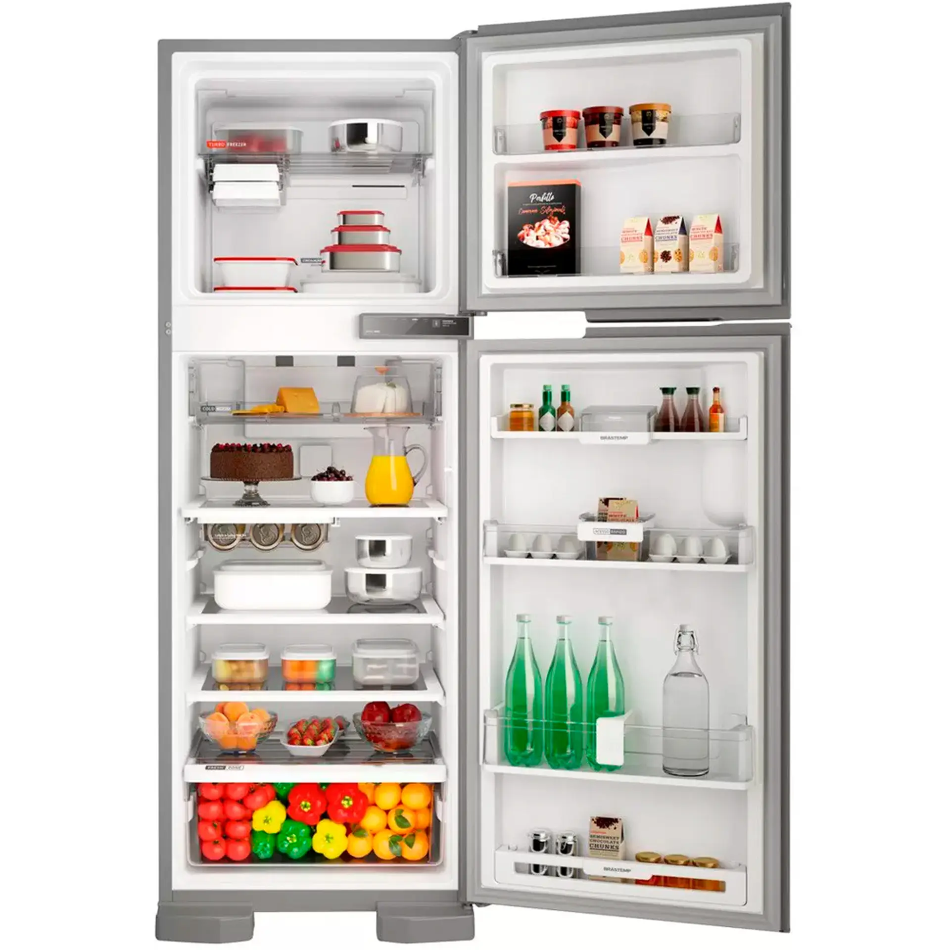 Geladeira Brastemp 375L Frost Free Duplex Cold Room BRM44HK - Inox - 110 Volts