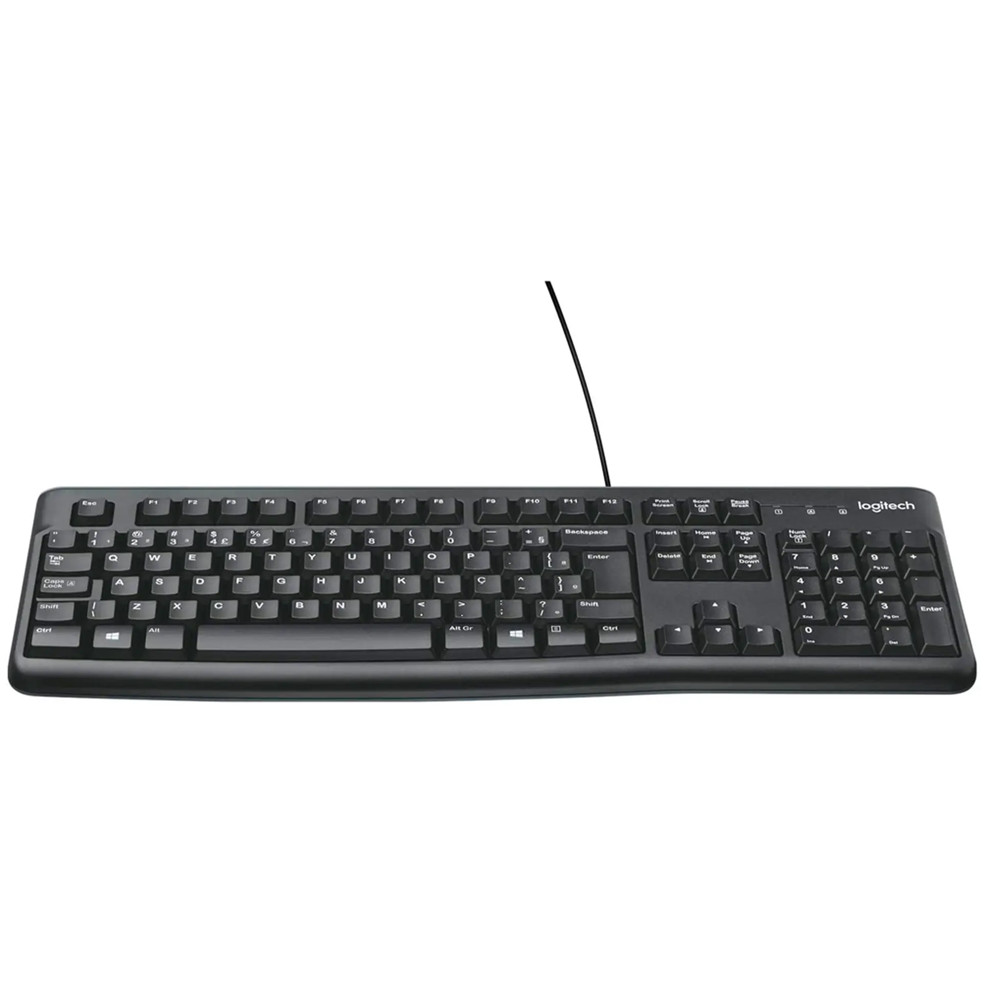Teclado com Fio Logitech K120 USB ABNT2 - Preto