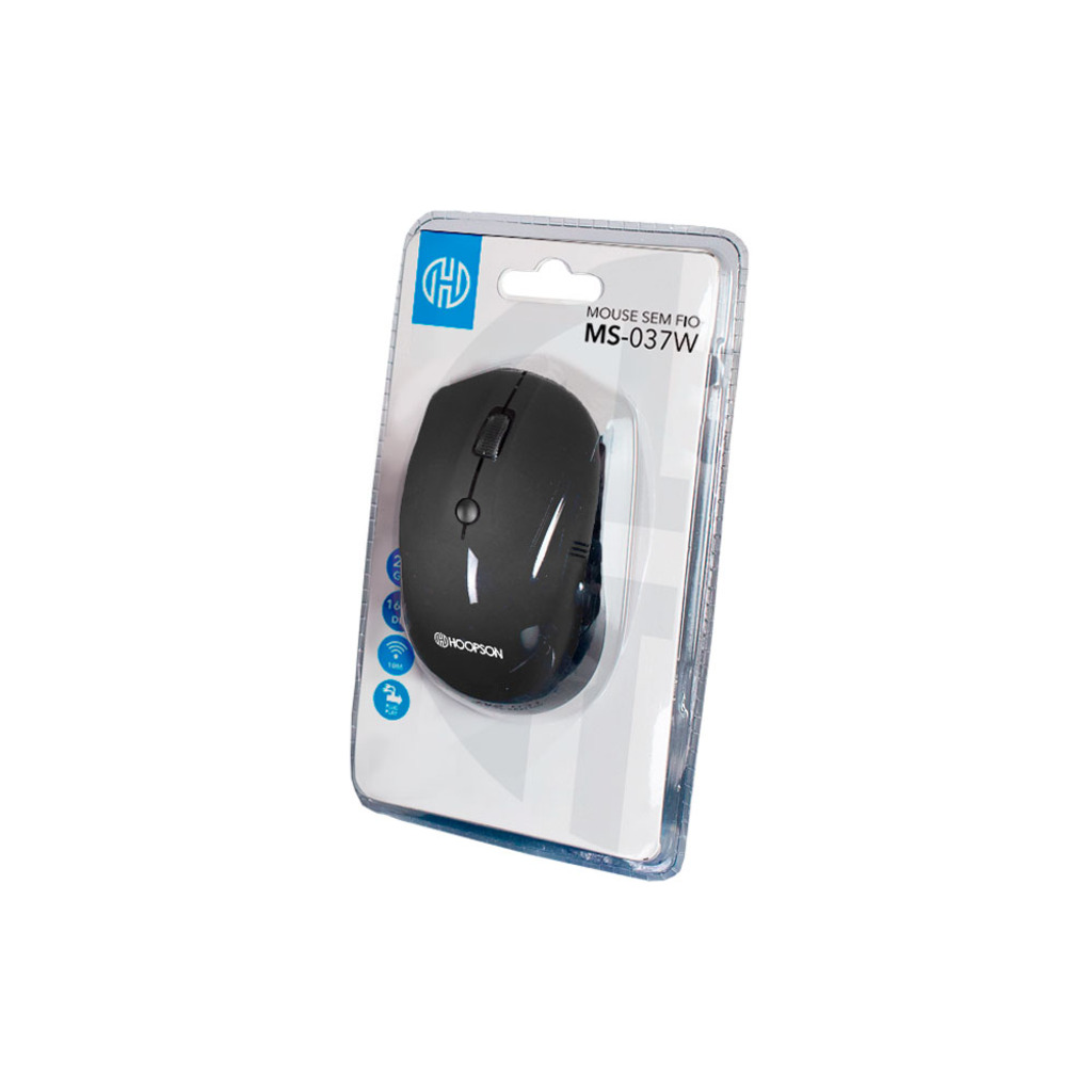Mouse Sem Fio Hoopson 1600 DPI MS-037W Preto
