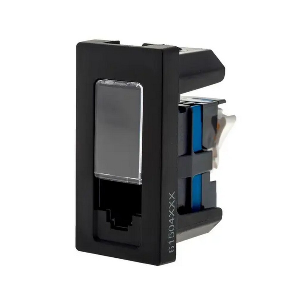 Tomada para RJ45 Cat.6 Lcs² Módulo Embutir Pial Plus+ I Legrand Preto 615047PT Autodecapáveis