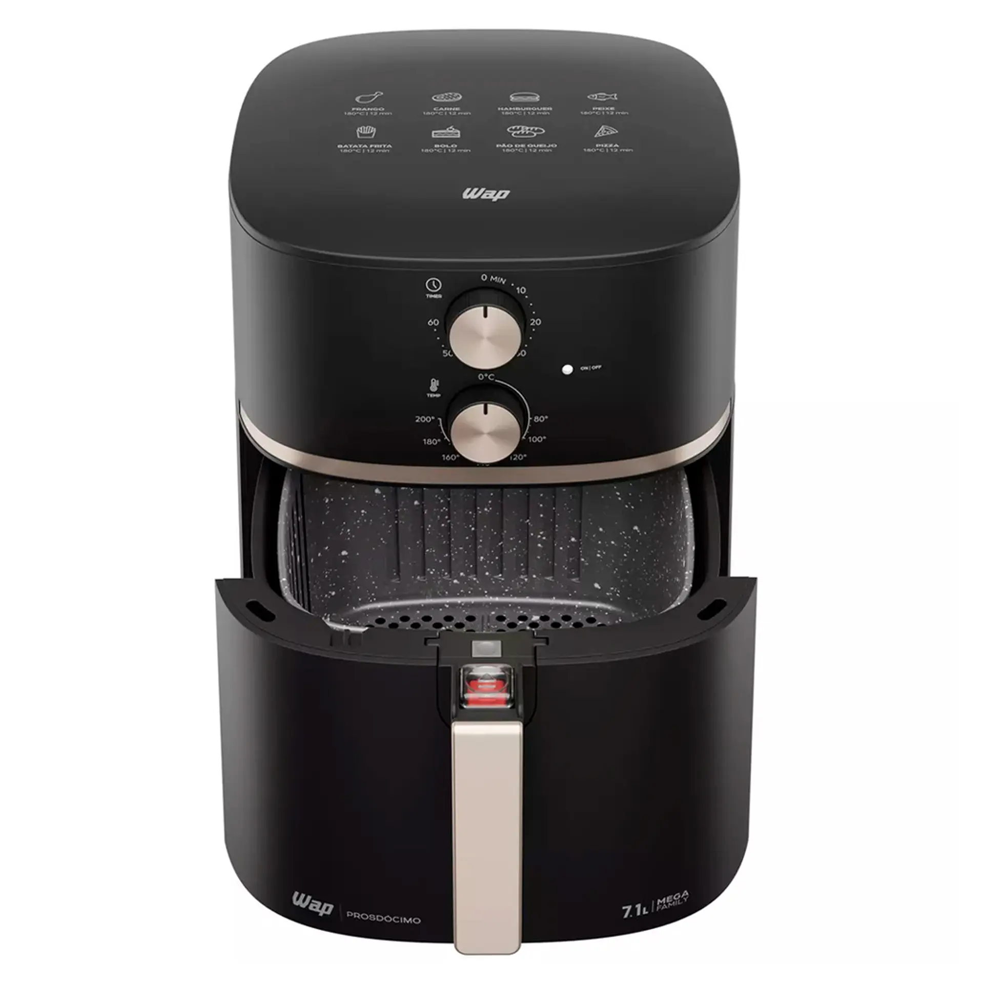 Fritadeira Elétrica Air Fryer Wap Mega Family 7,1L 1700W - Preto - 220 Volts