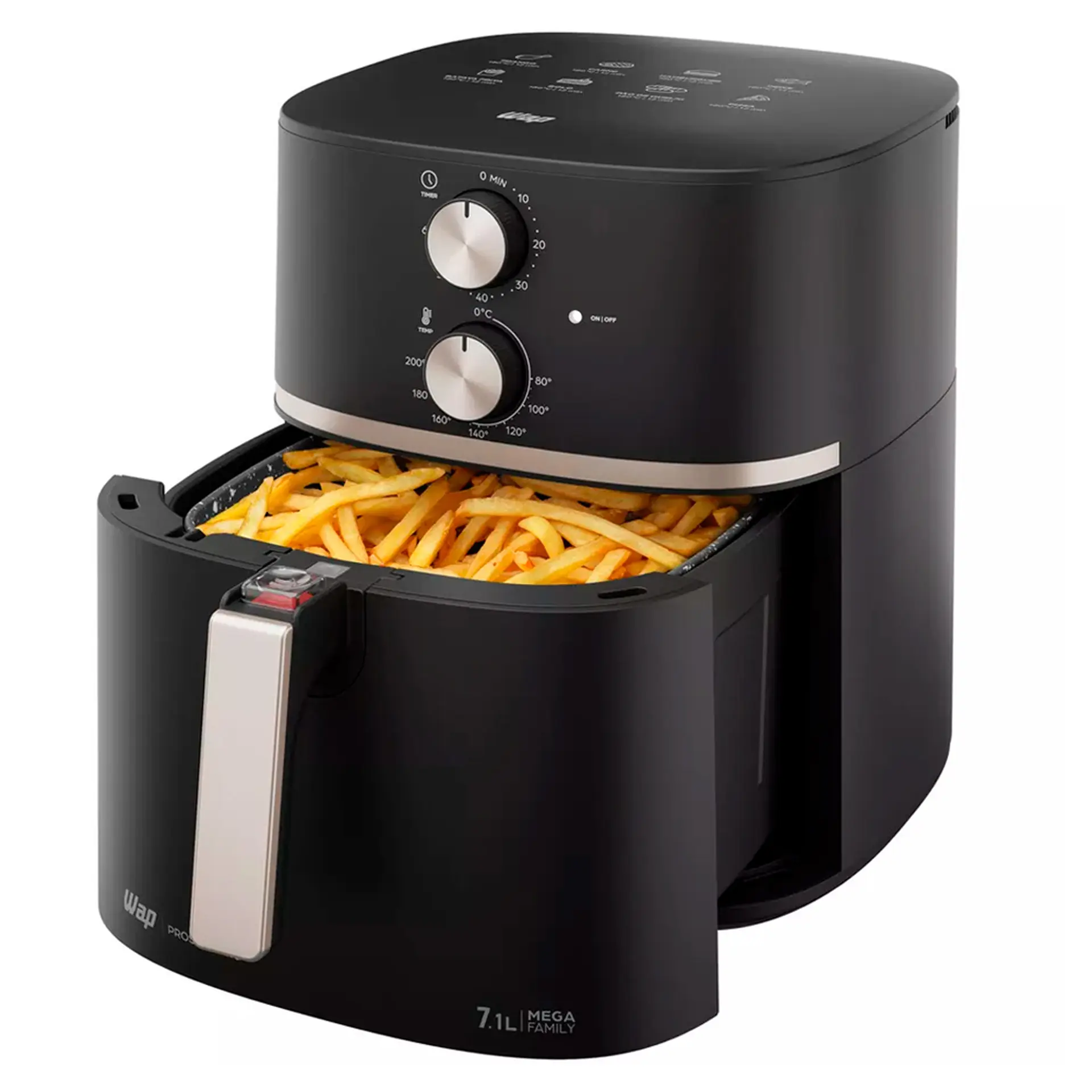 Fritadeira Elétrica Air Fryer Wap Mega Family 7,1L 1700W - Preto - 220 Volts