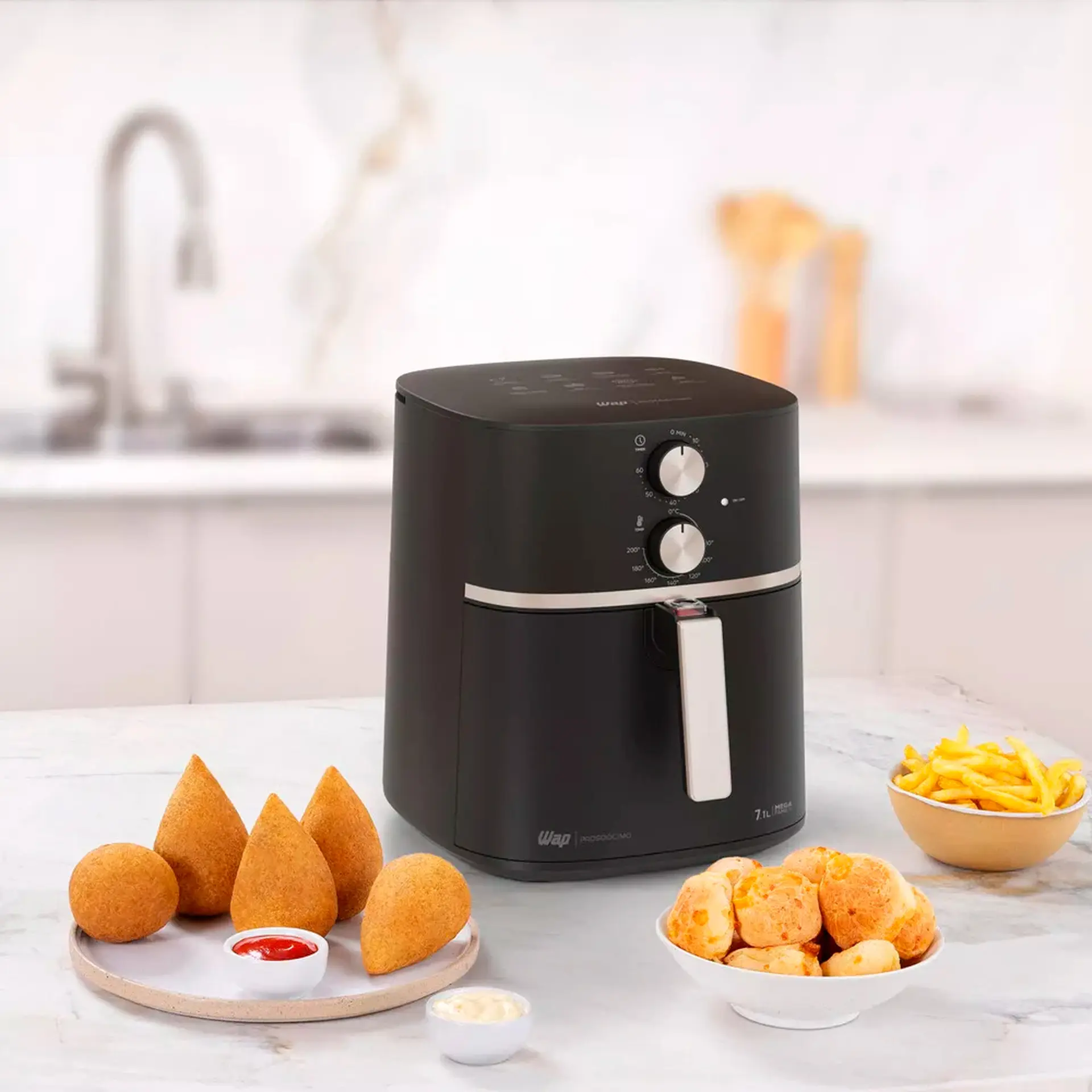 Fritadeira Elétrica Air Fryer Wap Mega Family 7,1L 1700W - Preto - 220 Volts