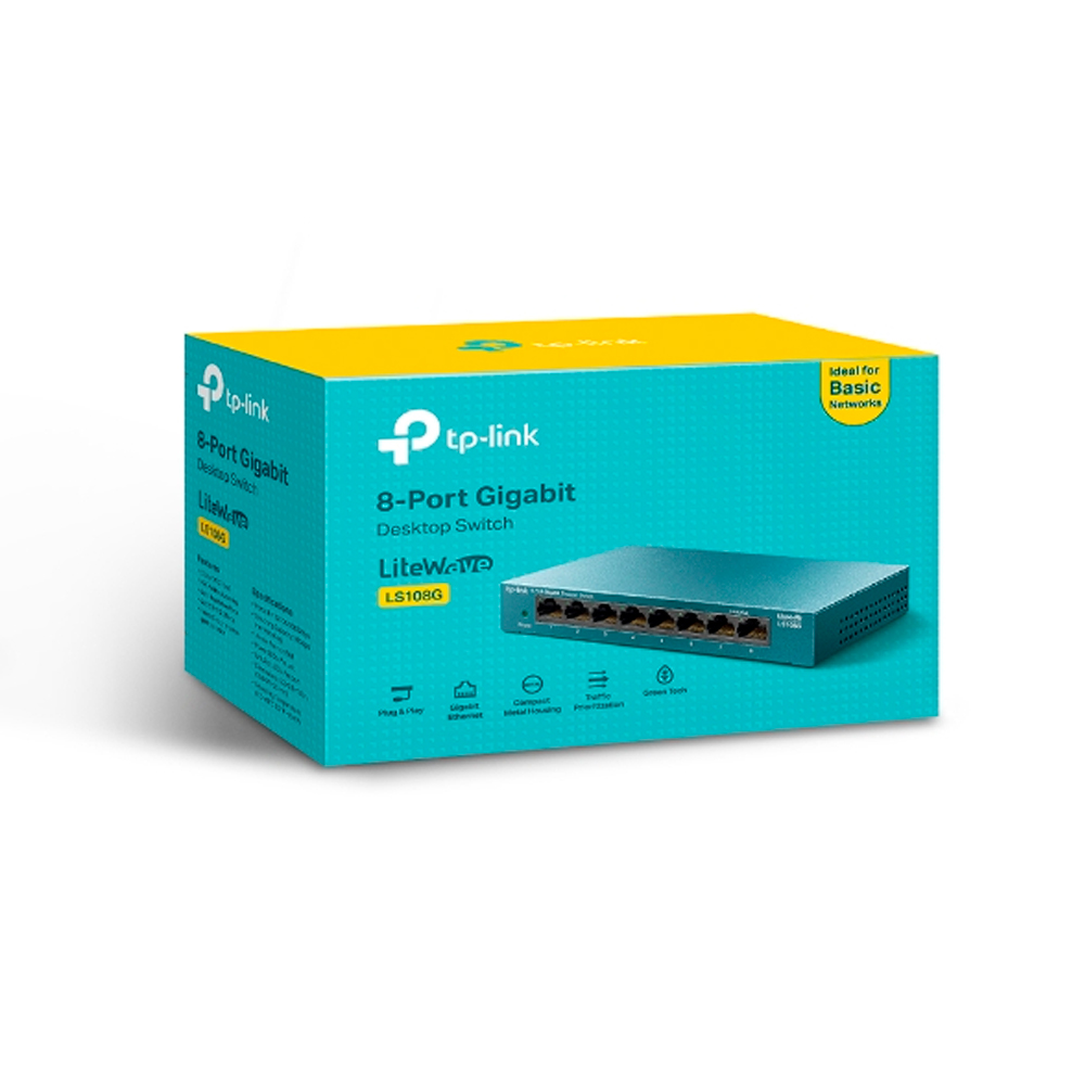 Switch Tp-Link LS108G 8 Portas 10/100/1000Mbps Lite Wave