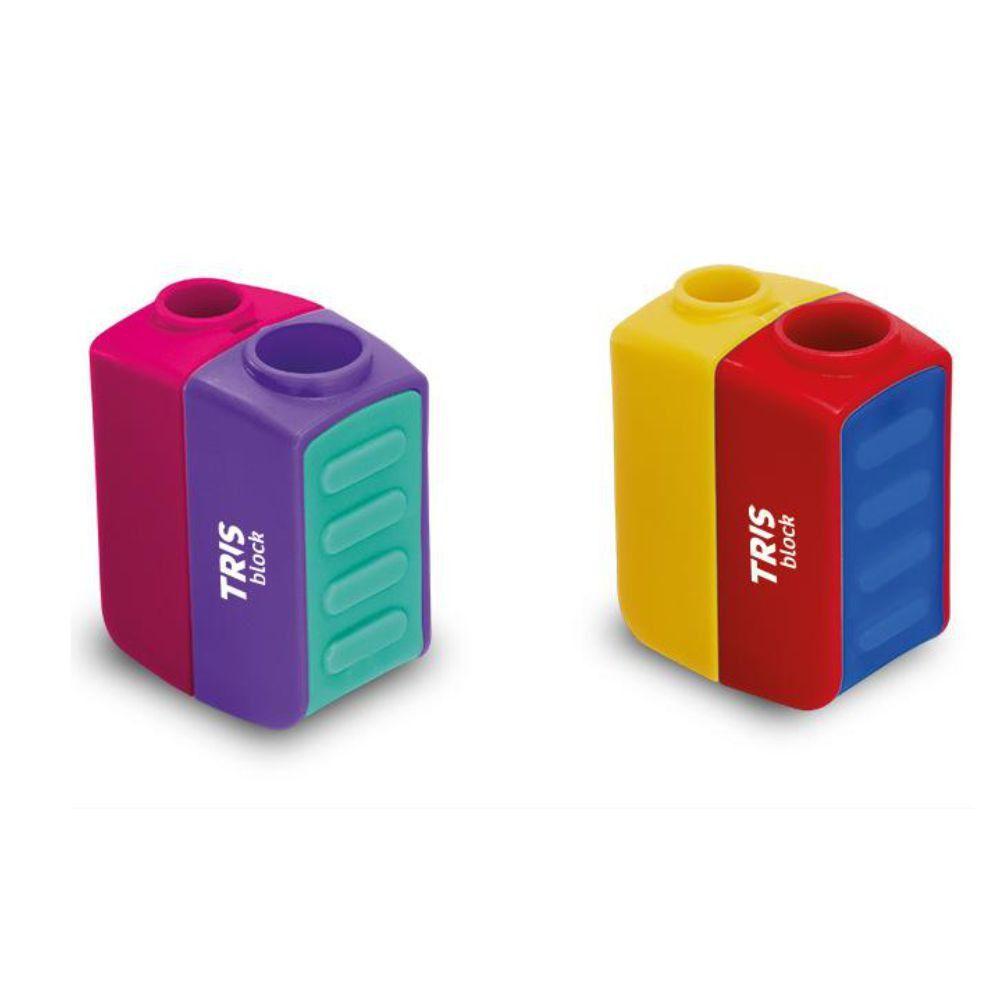 Apontador TRIS Block com Depósito Unidade Sortido