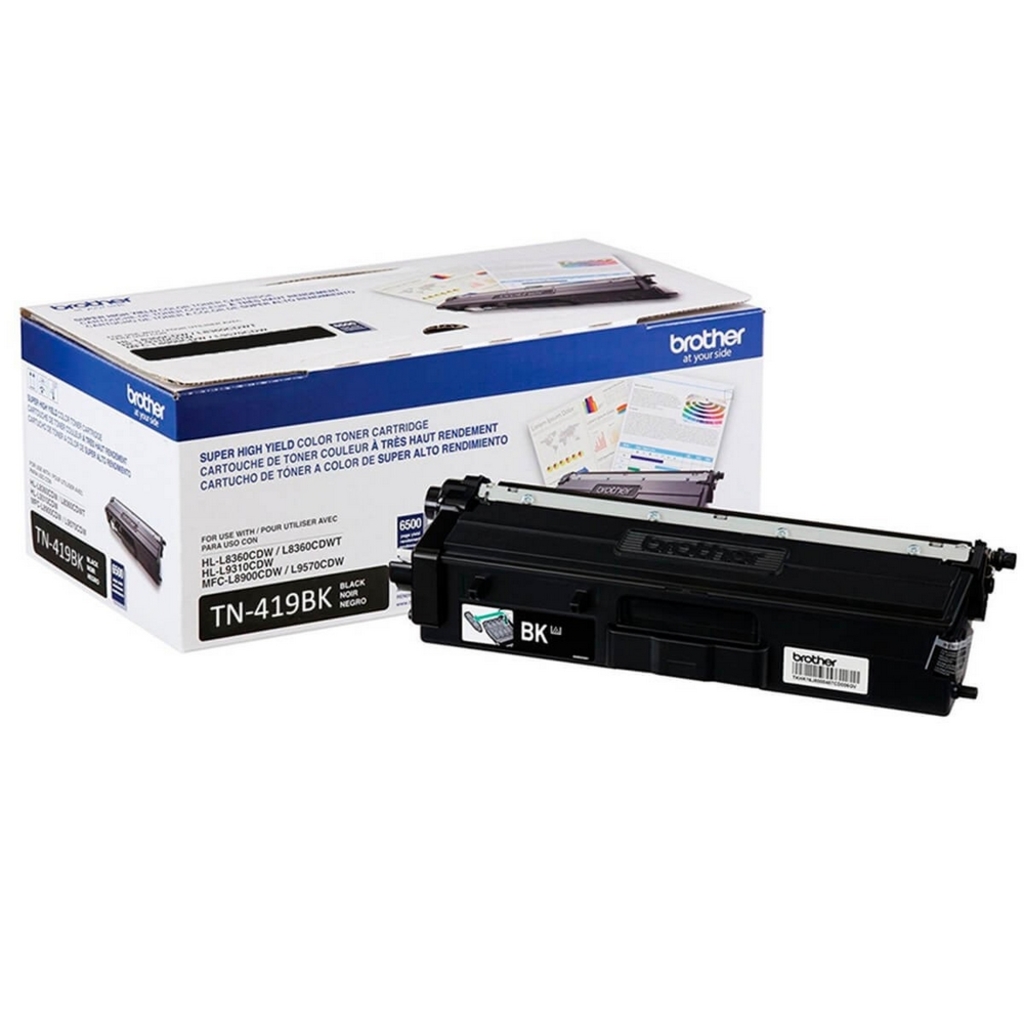 Toner Brother Preto Original - TN419BKBR - 9.000 páginas para HLL8360CDW, MFCL8610CDW, MFCL8900CDW, MFCL9570CDW