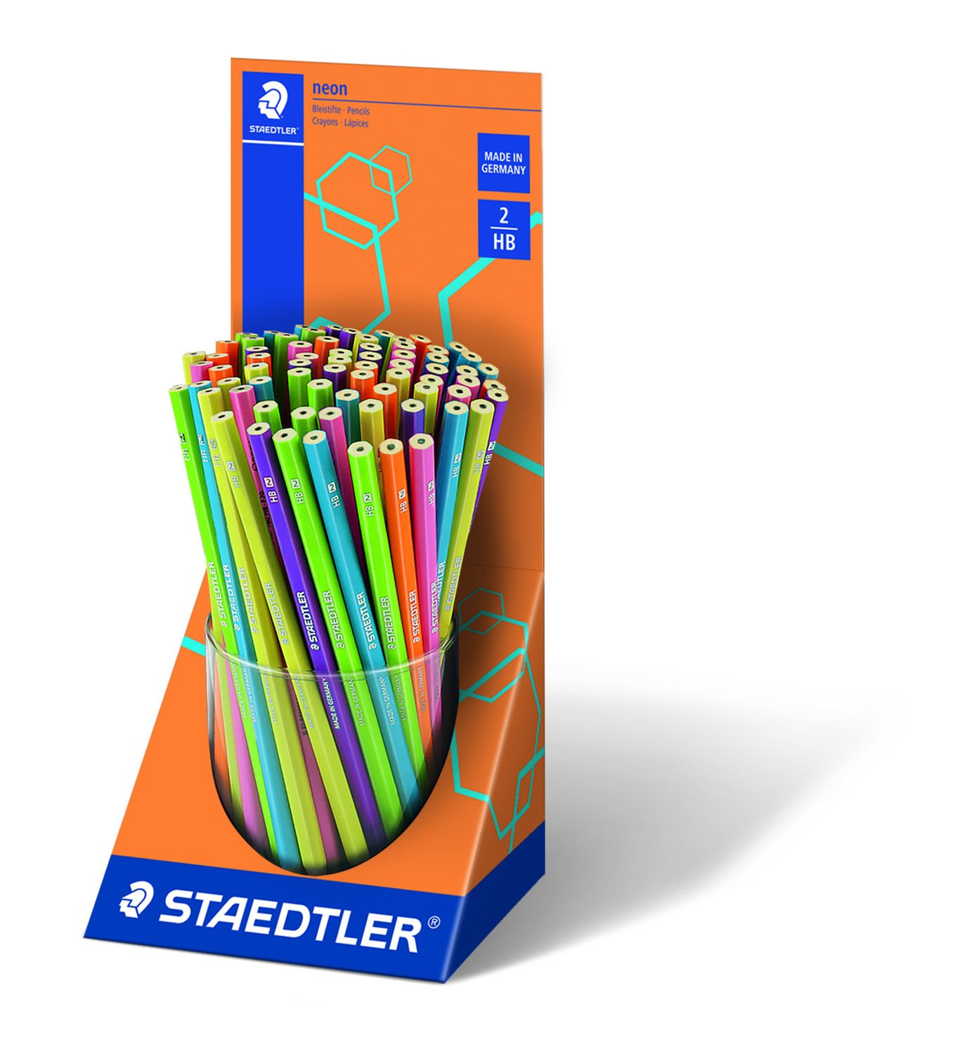 Lápis Preto Staedtler Wopex NR 02 Superfície Macia e Ergonômica 180 Neon Unidade Sortido