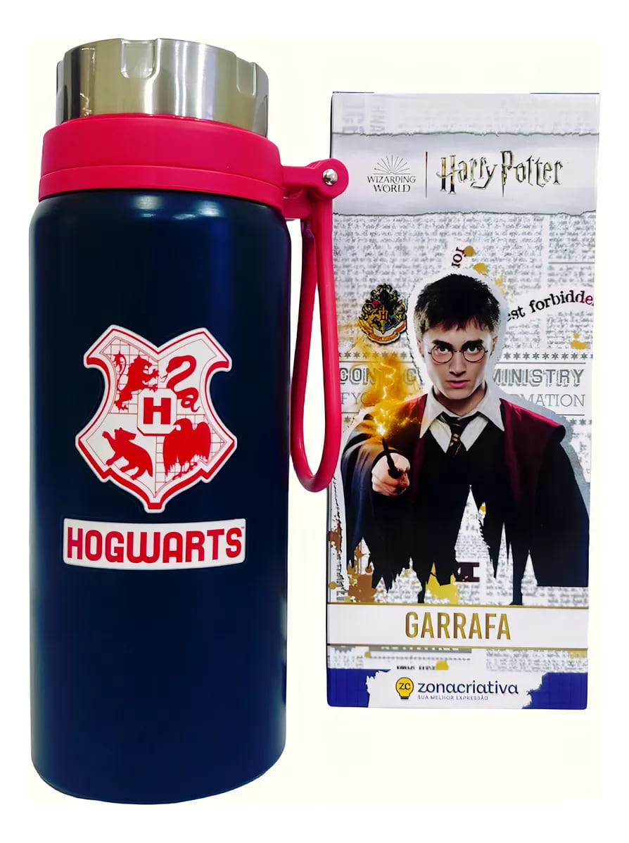 Garrafa Inox Zonacriativa Elite Harry Potter Hogwarts 650ml