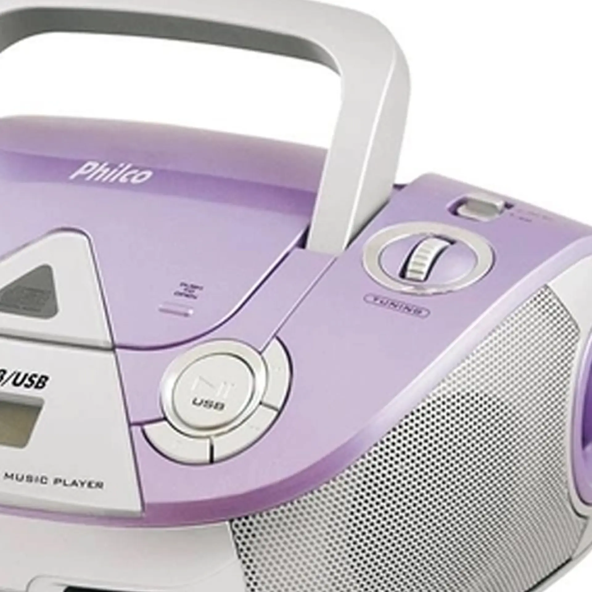 Rádio Portátil Philco PB126 FM 4W USB CD Player - Lilas