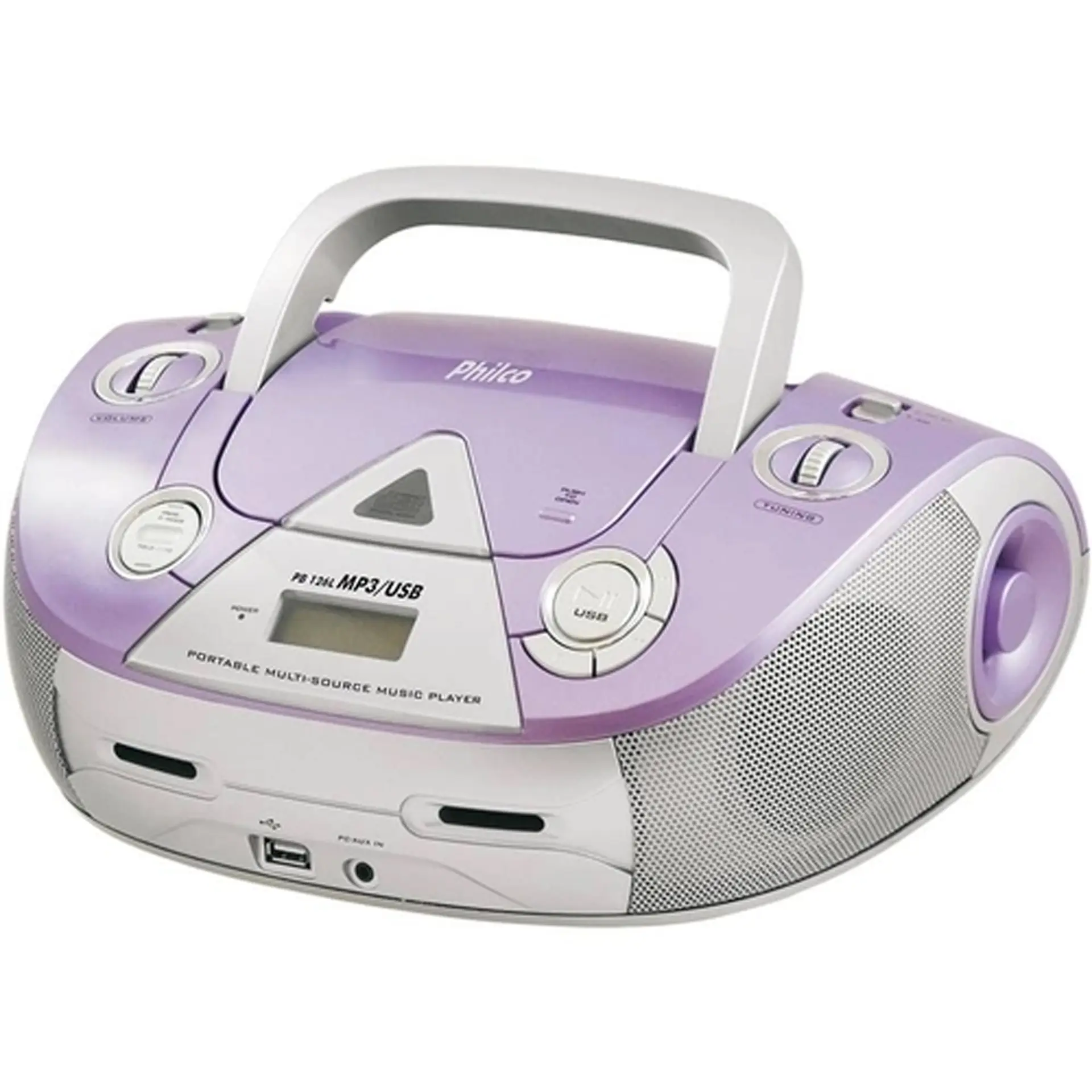 Rádio Portátil Philco PB126 FM 4W USB CD Player - Lilas