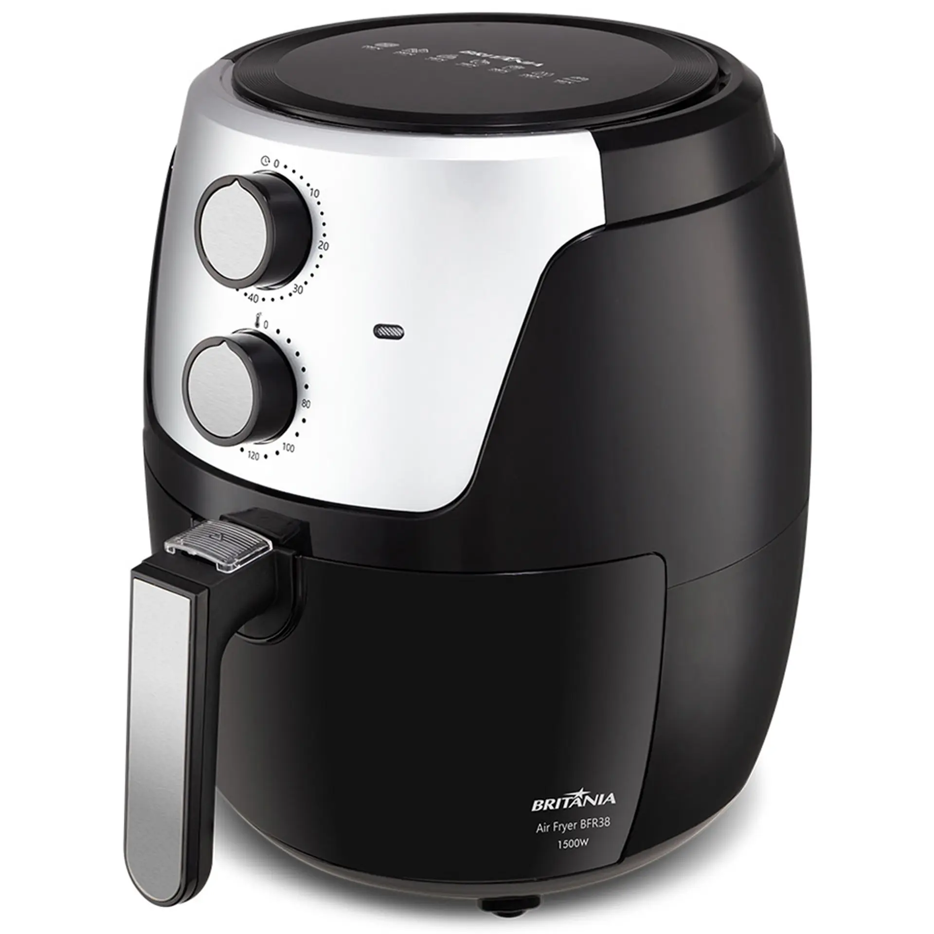 Fritadeira Elétrica Air Fryer Britânia BFR38 4,2L com Timer 1500W - Preto/Cinza - 220 Volts