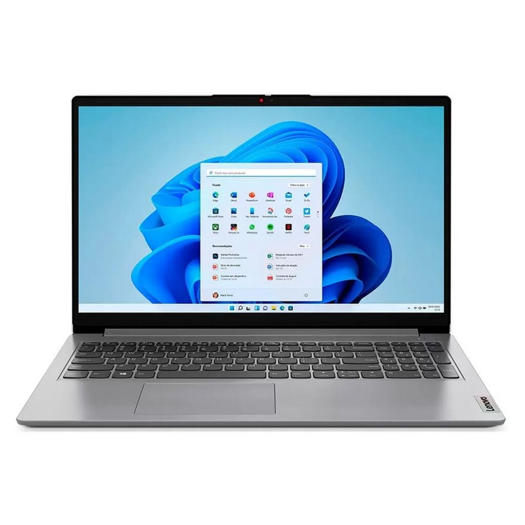 Notebook Lenovo Ideapad 1i 15IAU7 82VY000TBR Core I3-1215U Memória 4 GB SSD 256GB Monitor 15,6 Windows 11 Webcam