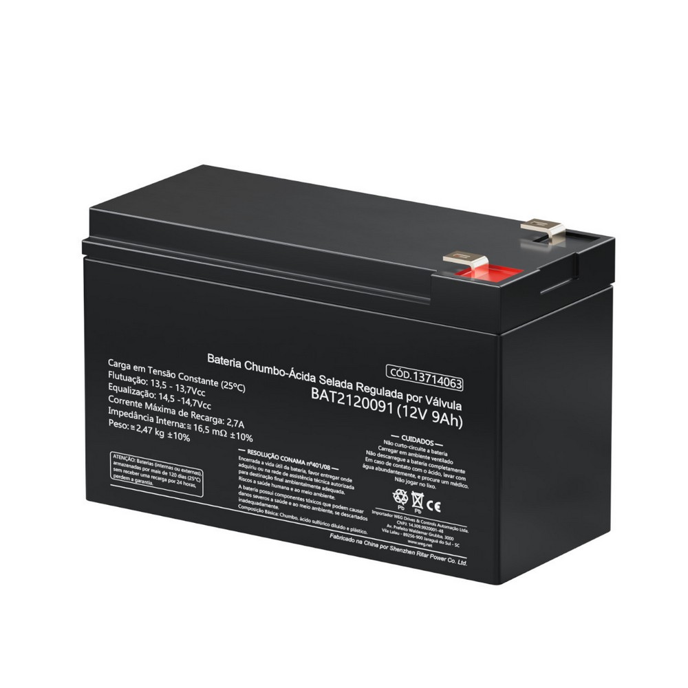 Bateria Selada para Alarmes e Nobreaks 9Ah 12V WEG 13714063