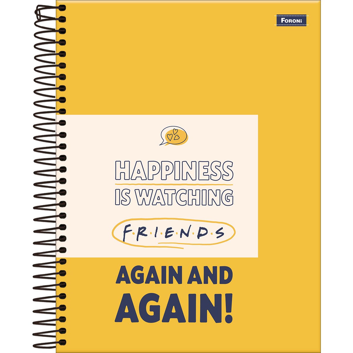 Caderno Universitário Foroni Friends Colegial Médio Capa Dura 160 Folhas com 10 Matérias Sortido