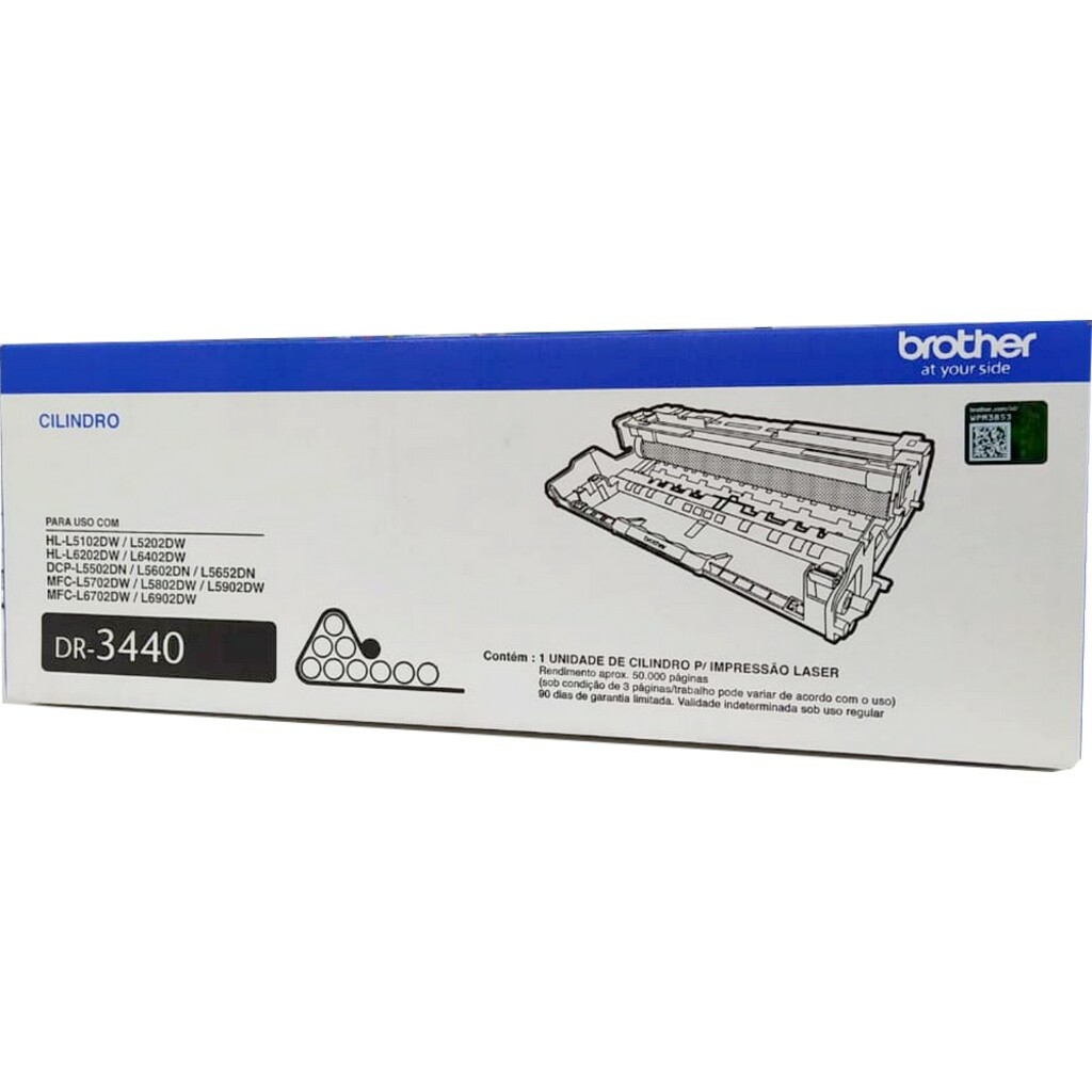 Cilindro Brother DR3440 Preto Original para HL-L6202DW / HL-L5102DW / HL-L5202DW / HL-L6402DW / DCP-L5502DN / DCP-L5602DN