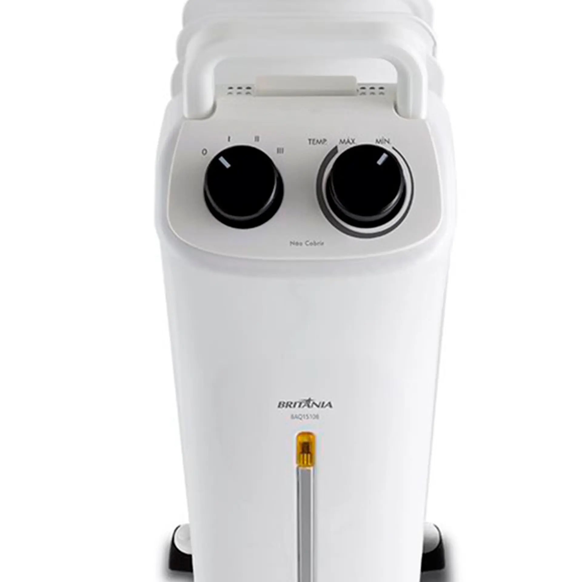 Aquecedor de Ar Portátil Britânia BAQ1510B A Óleo 1500W com Rodízios - Branco - 110 Volts