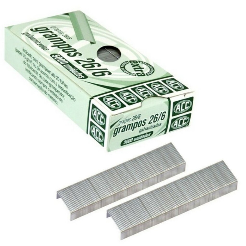 Grampos Galvanizado 26/6 Caixa com 5000 Unidades - ACC - 9.24.13.24-0