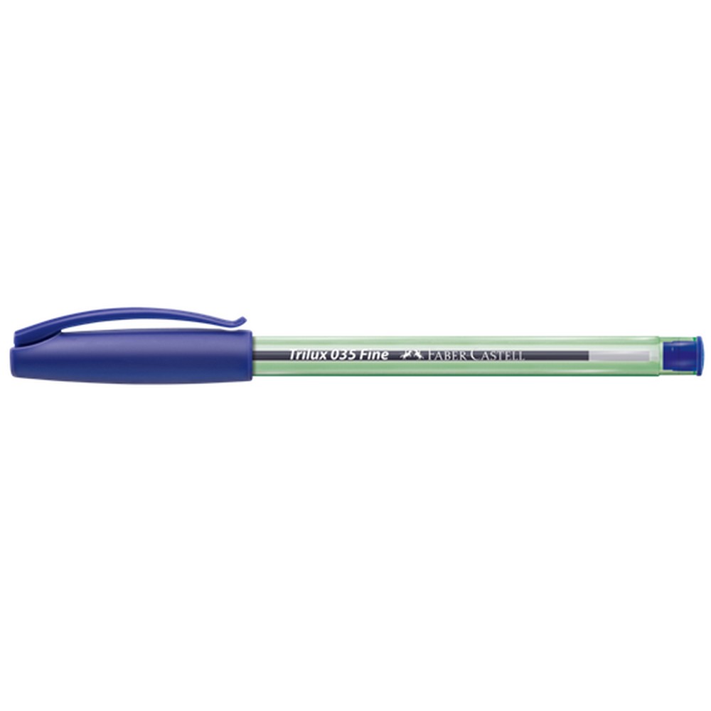 Caneta Esferográfica 0.8mm Trilux Azul Faber Castell Blister 2 Unidades SMTRIPFAZ