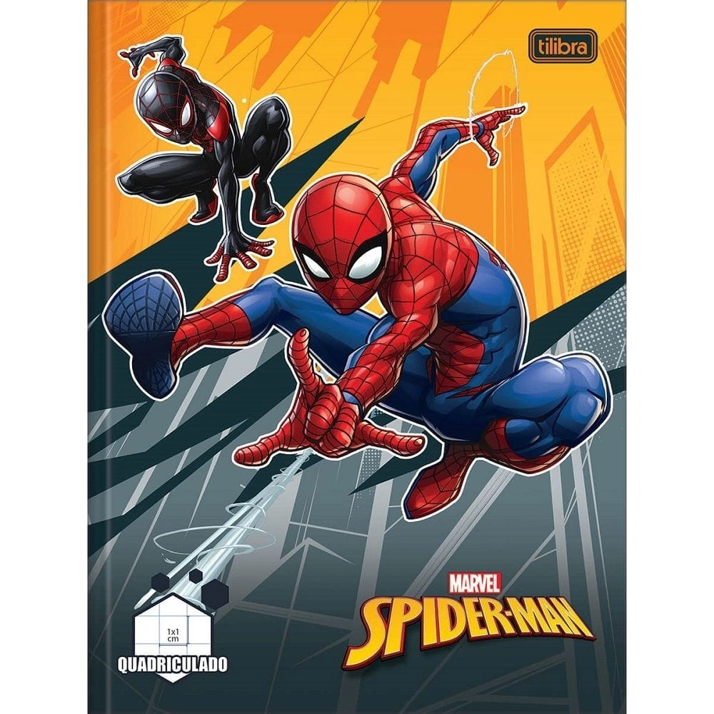 Caderno Brochura Tilibra Spider Quadriculado Capa Dura Costurado 40 Folhas com 1 Matéria Sortido