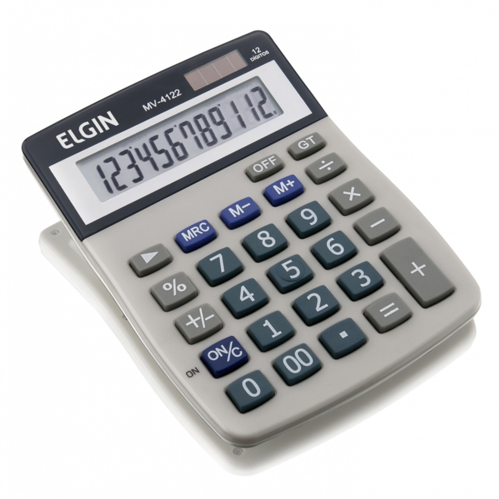 Calculadora Eletrônica de Mesa 12 Dígitos Cinza Elgin - MV-4122 - Unitário