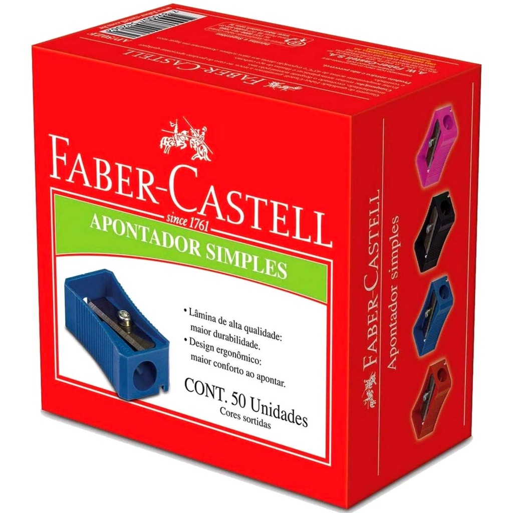 Apontador Faber Castell Simples Unidade Cores Sortido