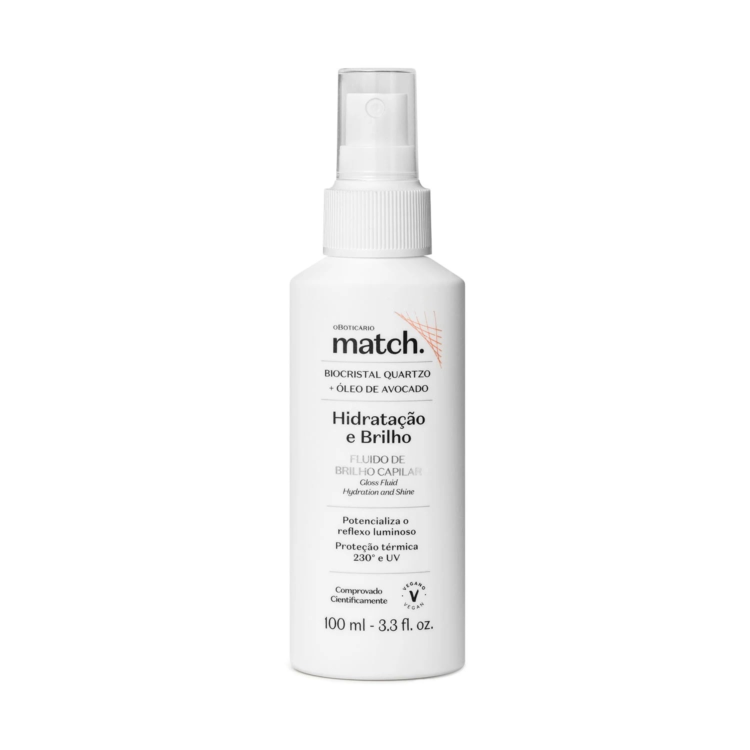 Spray Fluido de Brilho Capilar Match Hidratação e Brilho 100ml
