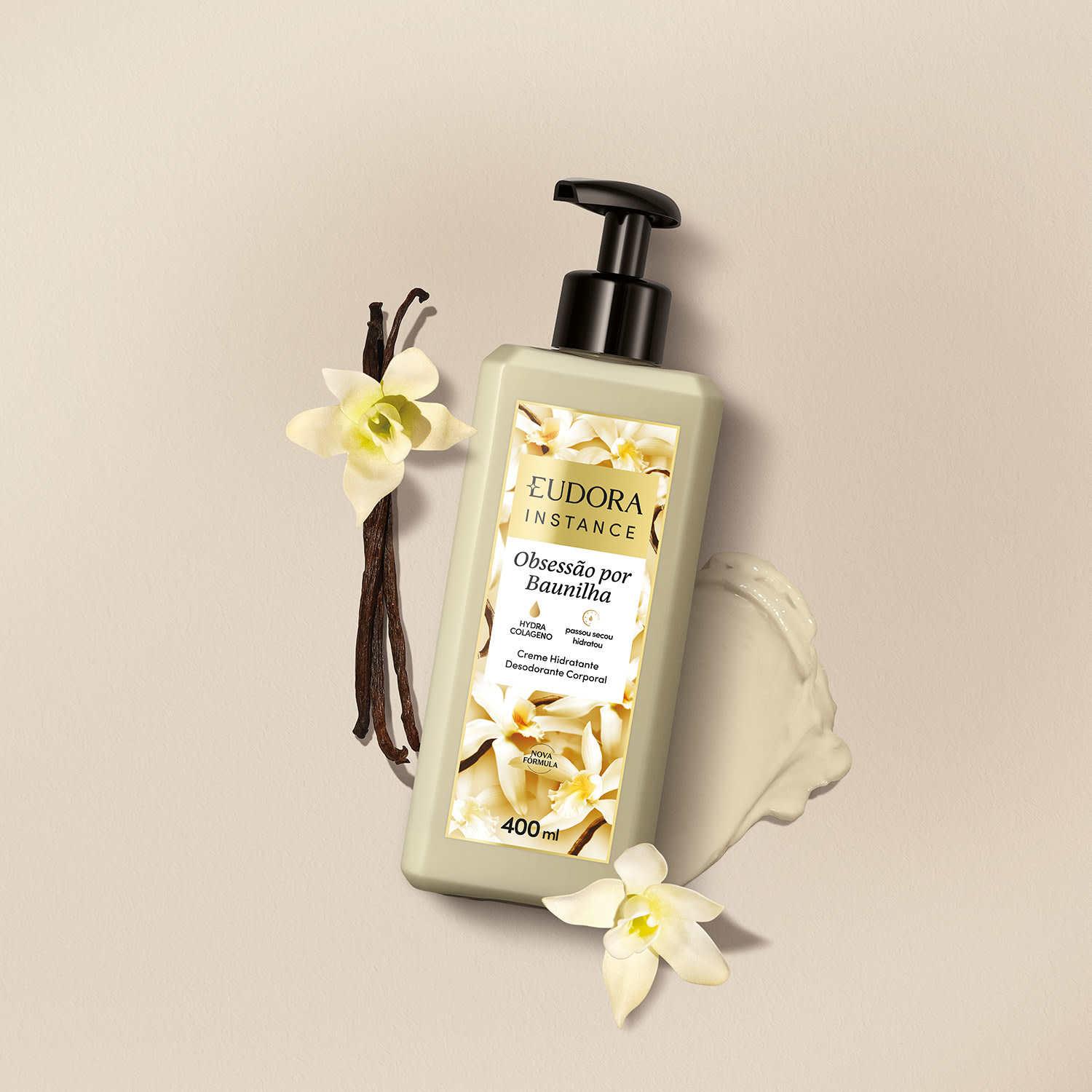 Creme Hidratante Desodorante Corporal Instance Baunilha 400ml
