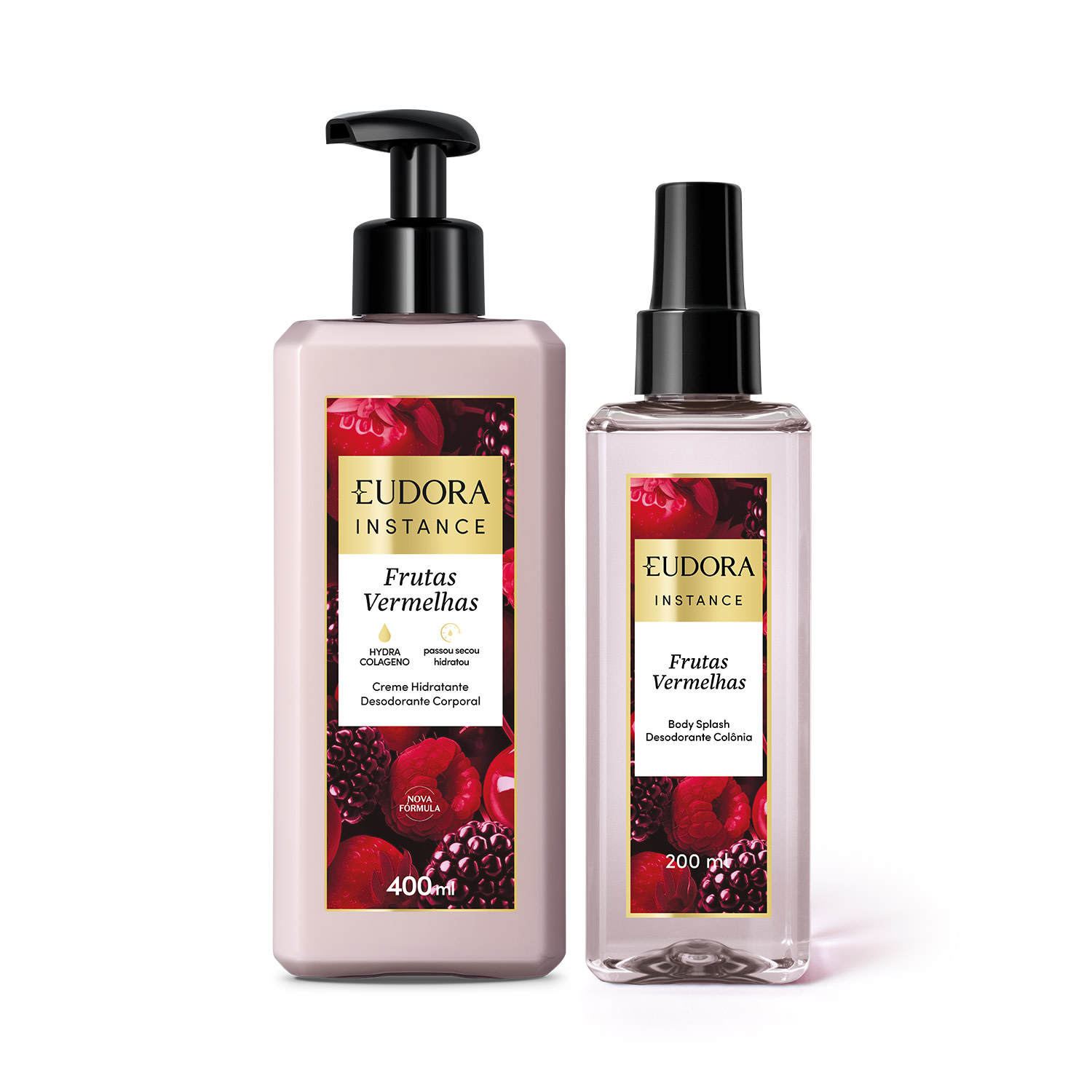Combo Instance Frutas Vermelhas: Creme Corporal 400ml + Body Splash 200ml