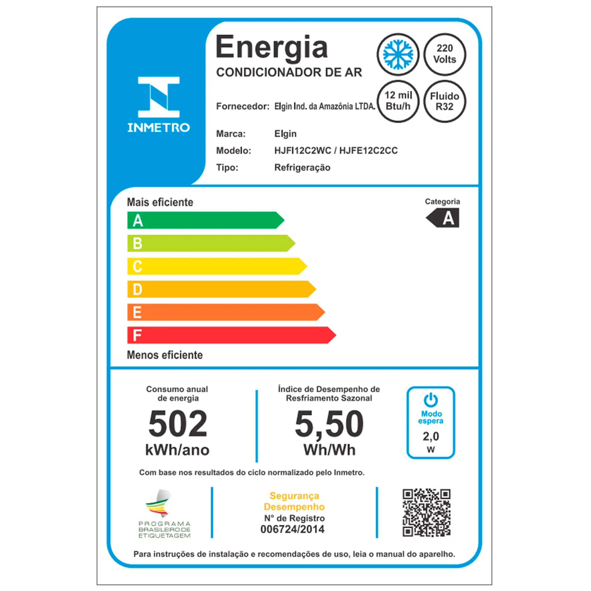 Ar Condicionado Split ECO Inverter II Connect 12.000 BTUs Elgin Frio - 220 Volts