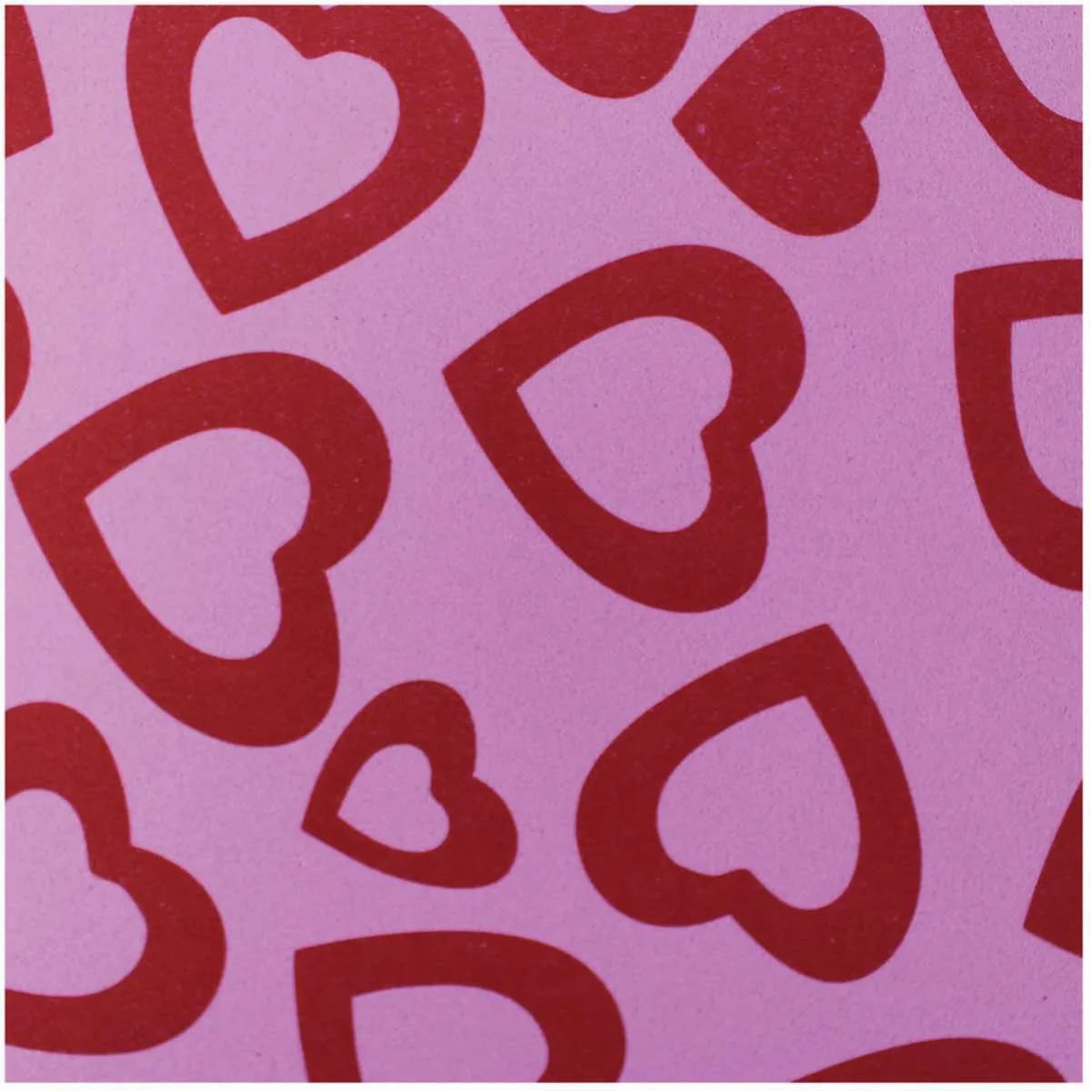 Placa de E.V.A Estampado 40x50 BRW Coração Rosa Unidade