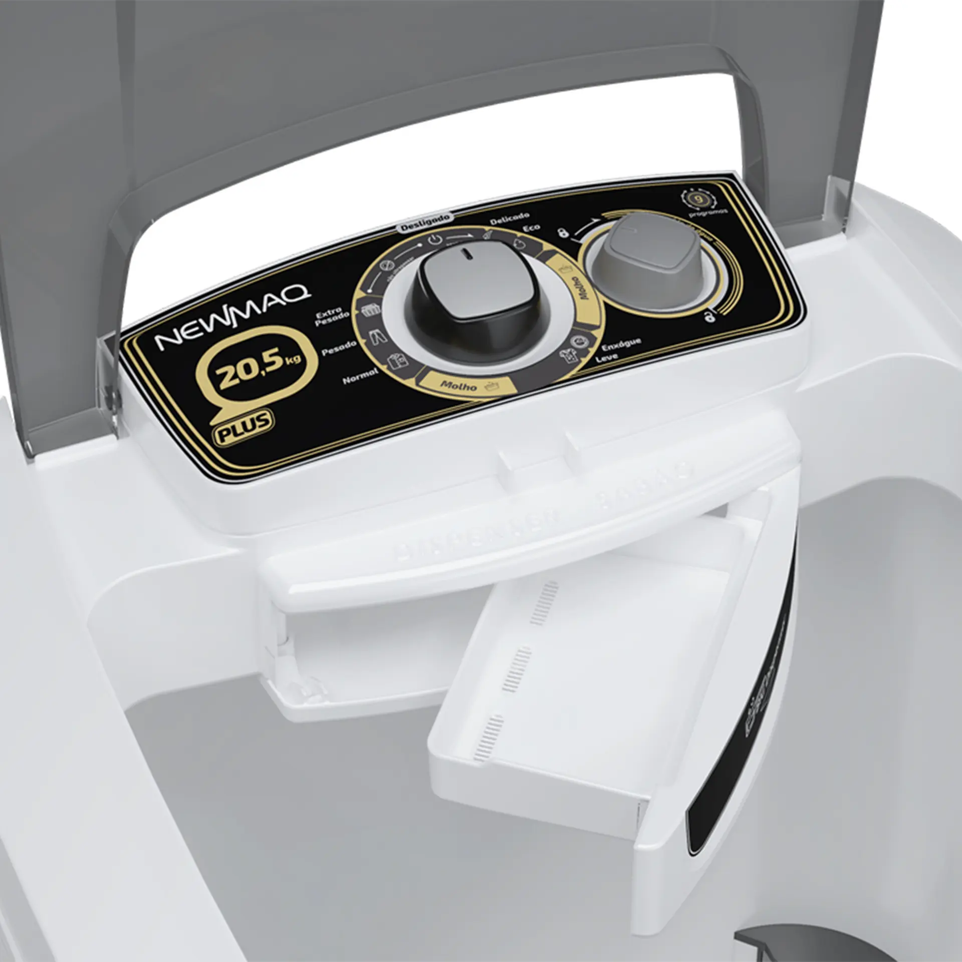 Tanquinho Newmaq Plus 20kg Semiautomático com Big Dispenser - Branco - 110 Volts