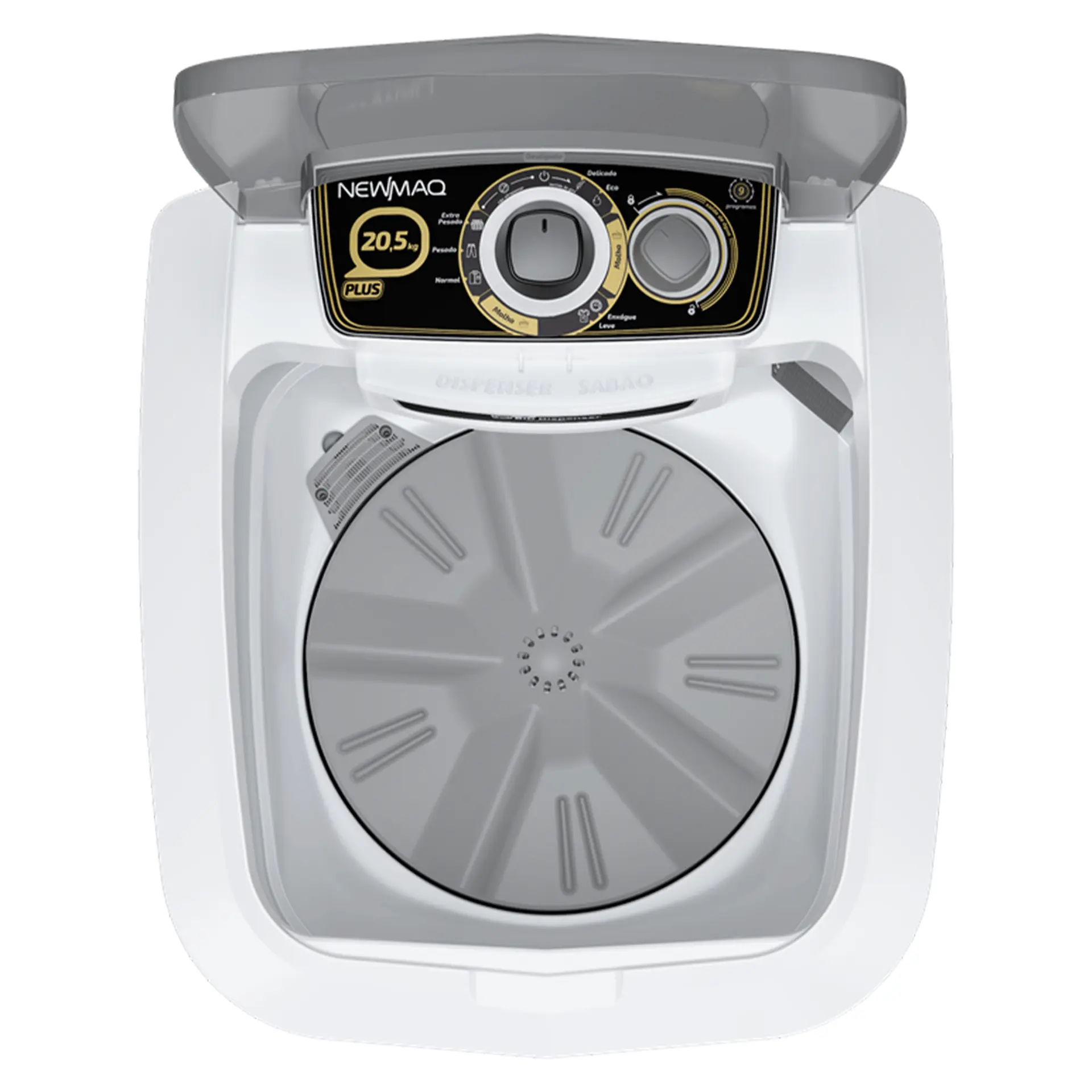 Tanquinho Newmaq Plus 20kg Semiautomático com Big Dispenser - Branco - 110 Volts