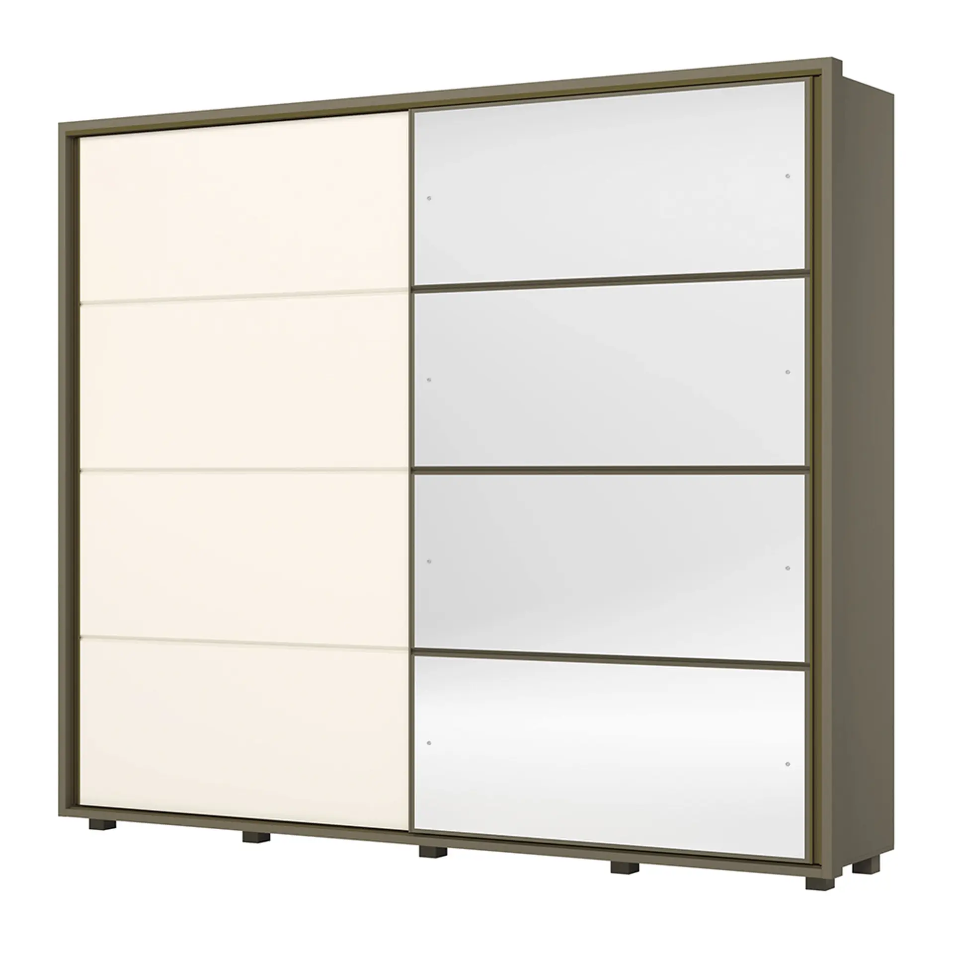 Guarda-Roupa Casal 2 Portas Correr 6 Gavetas Cavic Henn Roupeiro - Duna/Off White