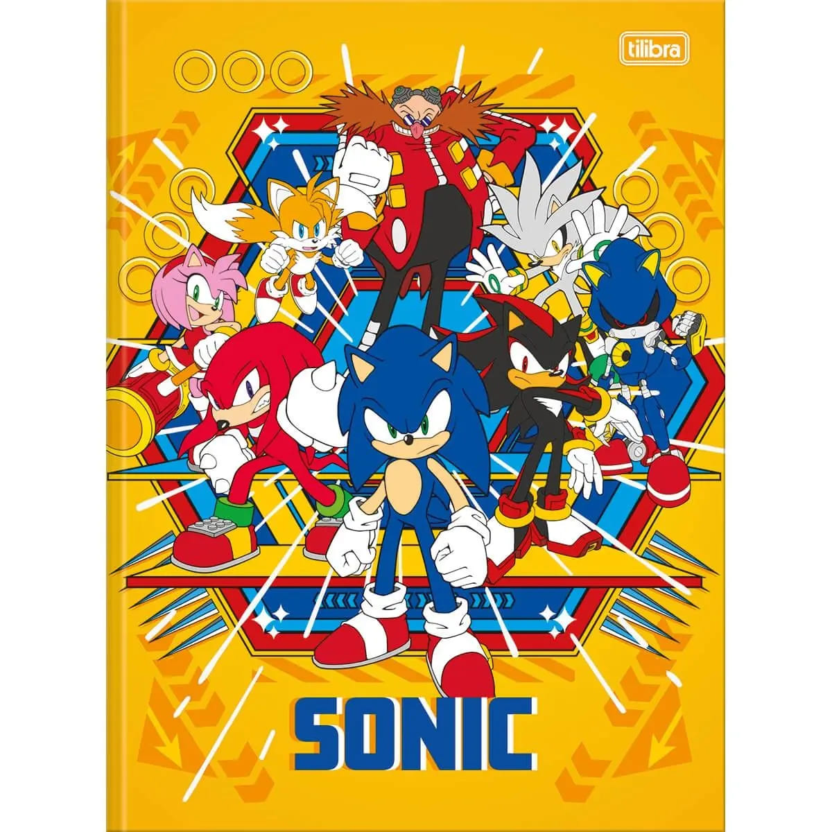 Caderno Tilibra Brochura Sonic Capa Dura Universitário 80 Folhas