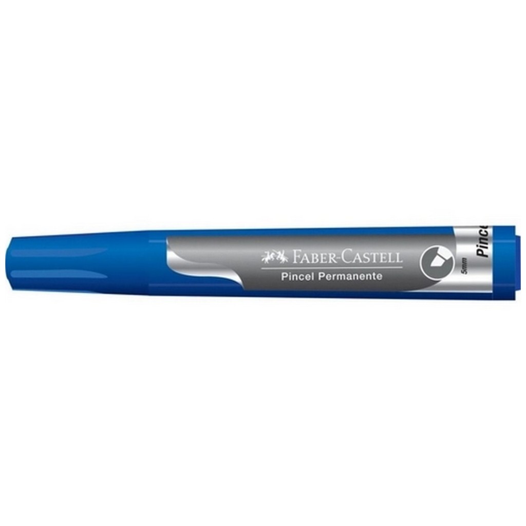 Caneta Marcador Permanente 5,0mm Caixa com 12 Unidades Azul - Faber Castell - NMP/AZ