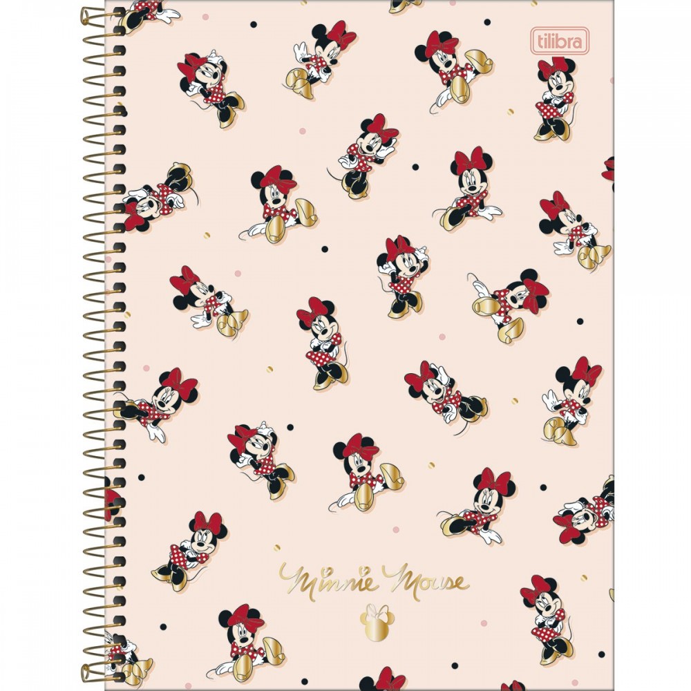 Caderno Universitário Tilibra Minnie Espiral Capa Dura 160 Folhas 10 Matérias Sortido